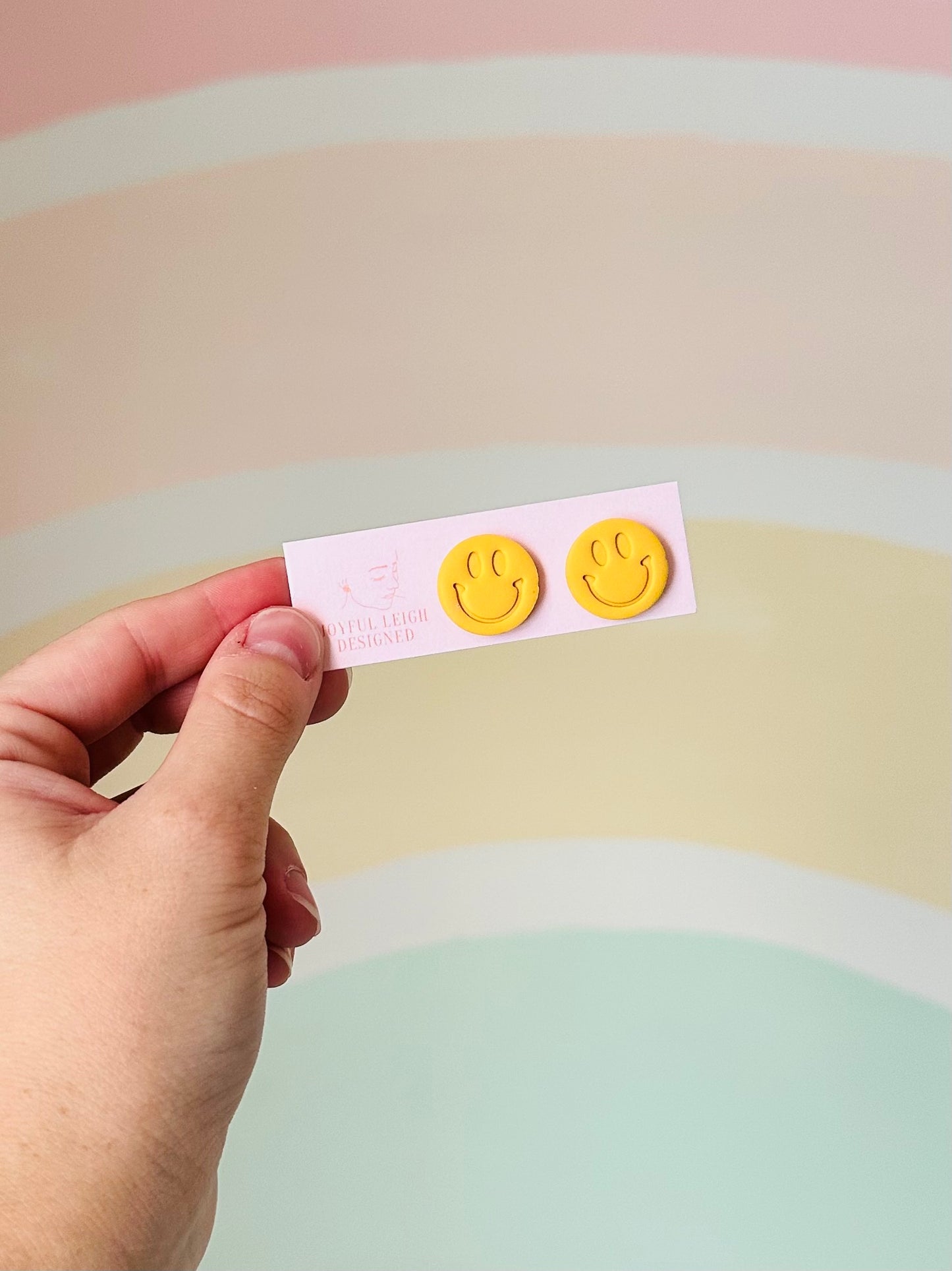 Large Happy Face Studs