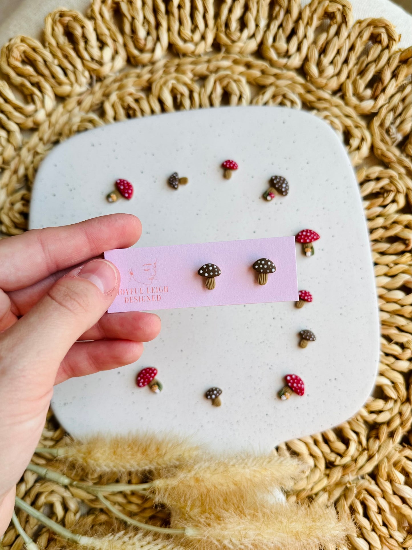 Cottagecore Mushroom Studs
