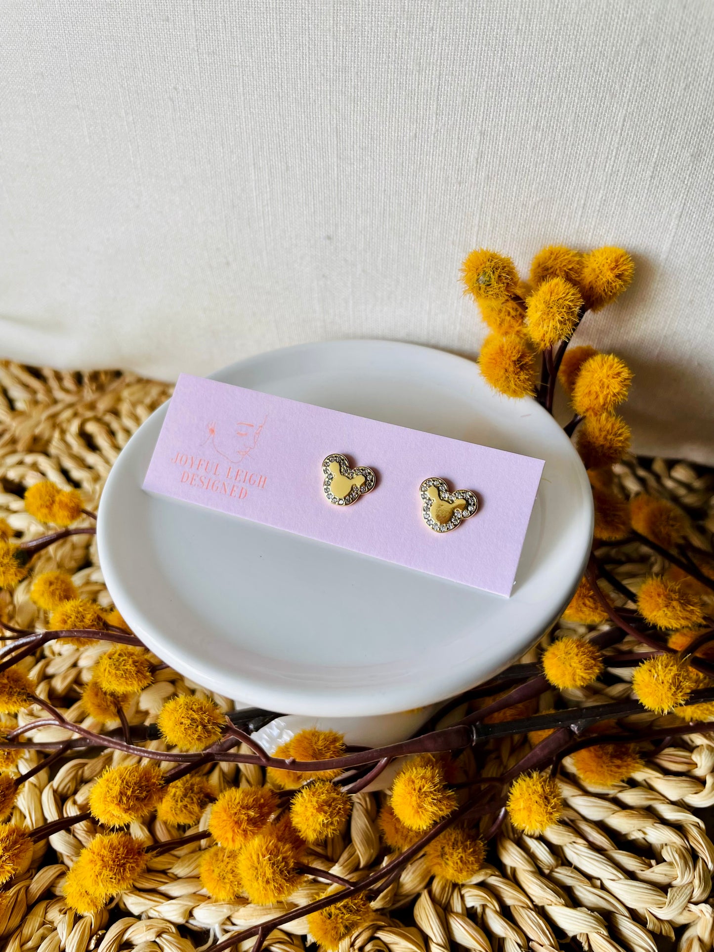 Gold Mouse Studs