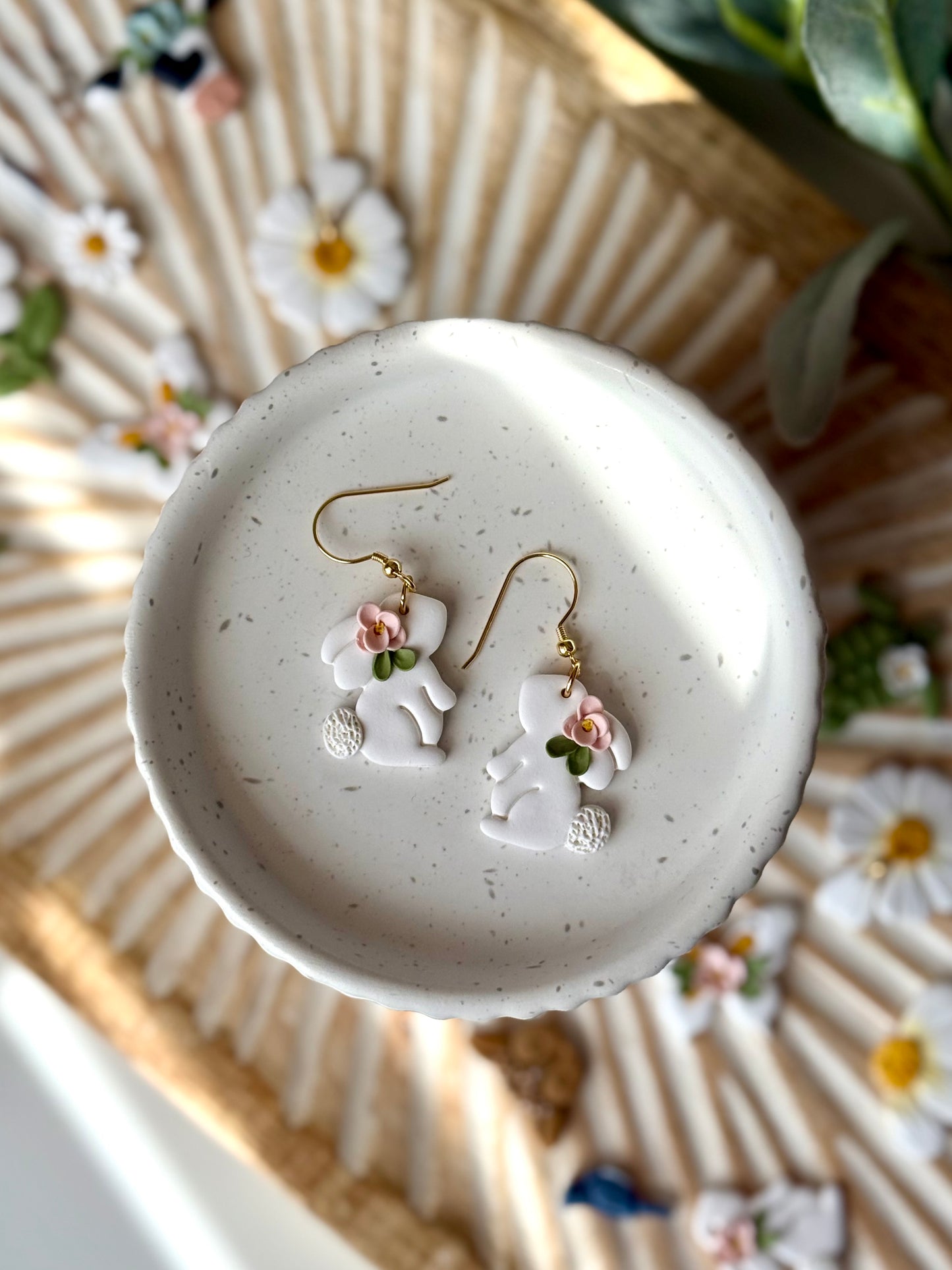 Floral Bunny Dangles
