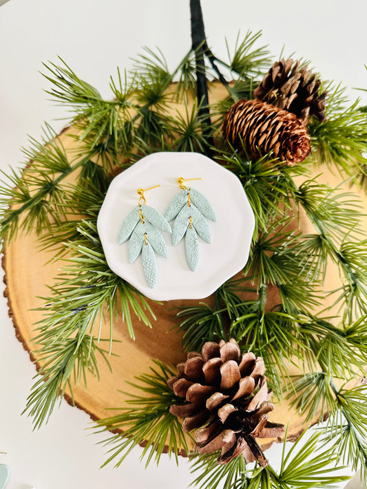 Blue Snowflake Texture Dangles
