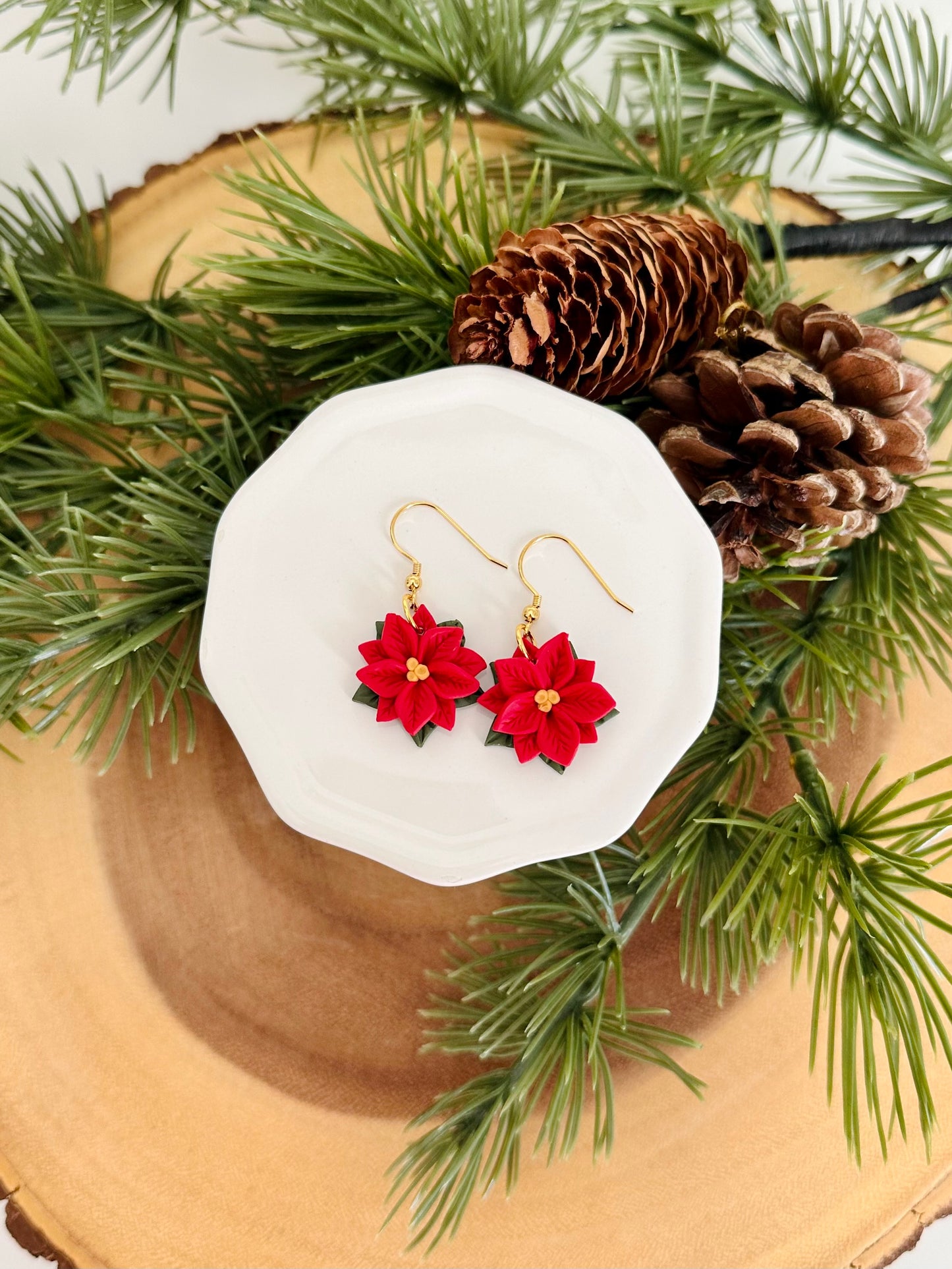 Red Poinsettias (Necklace or Earrings)