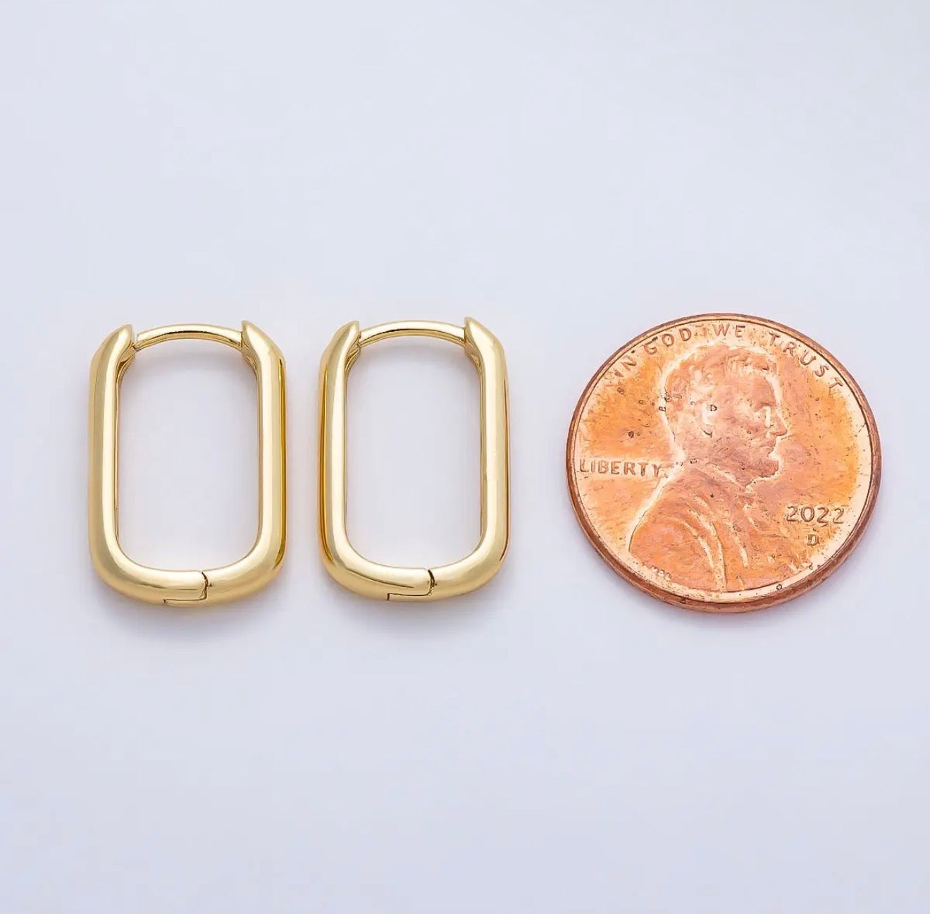 16K Gold Filled Rectangle Hoops