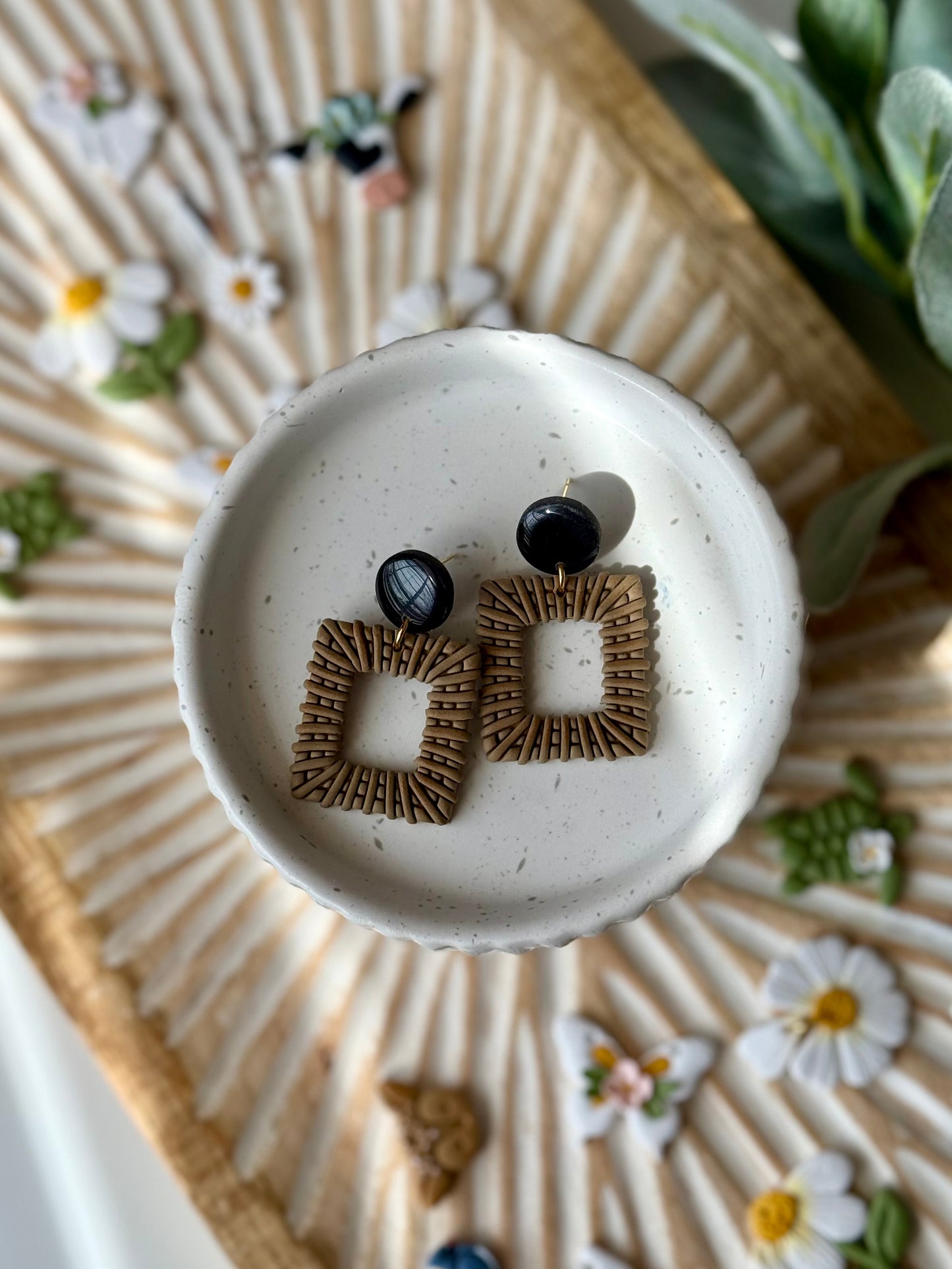 Black Rattan Dangles