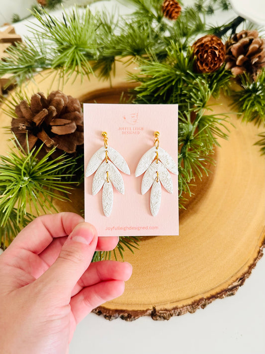 White Snowflake Texture Dangles