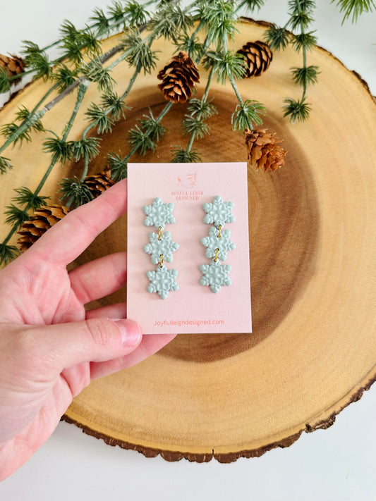 Blue and White Tiered Snowflakes