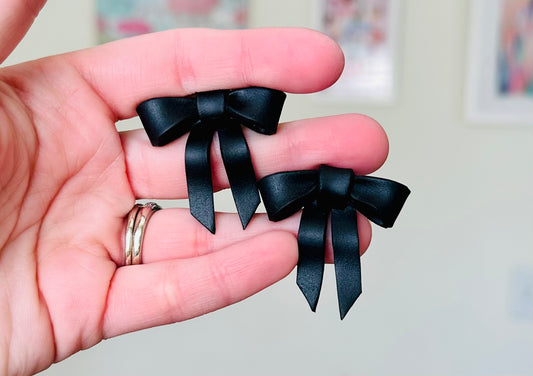 Black Statement Bow Studs