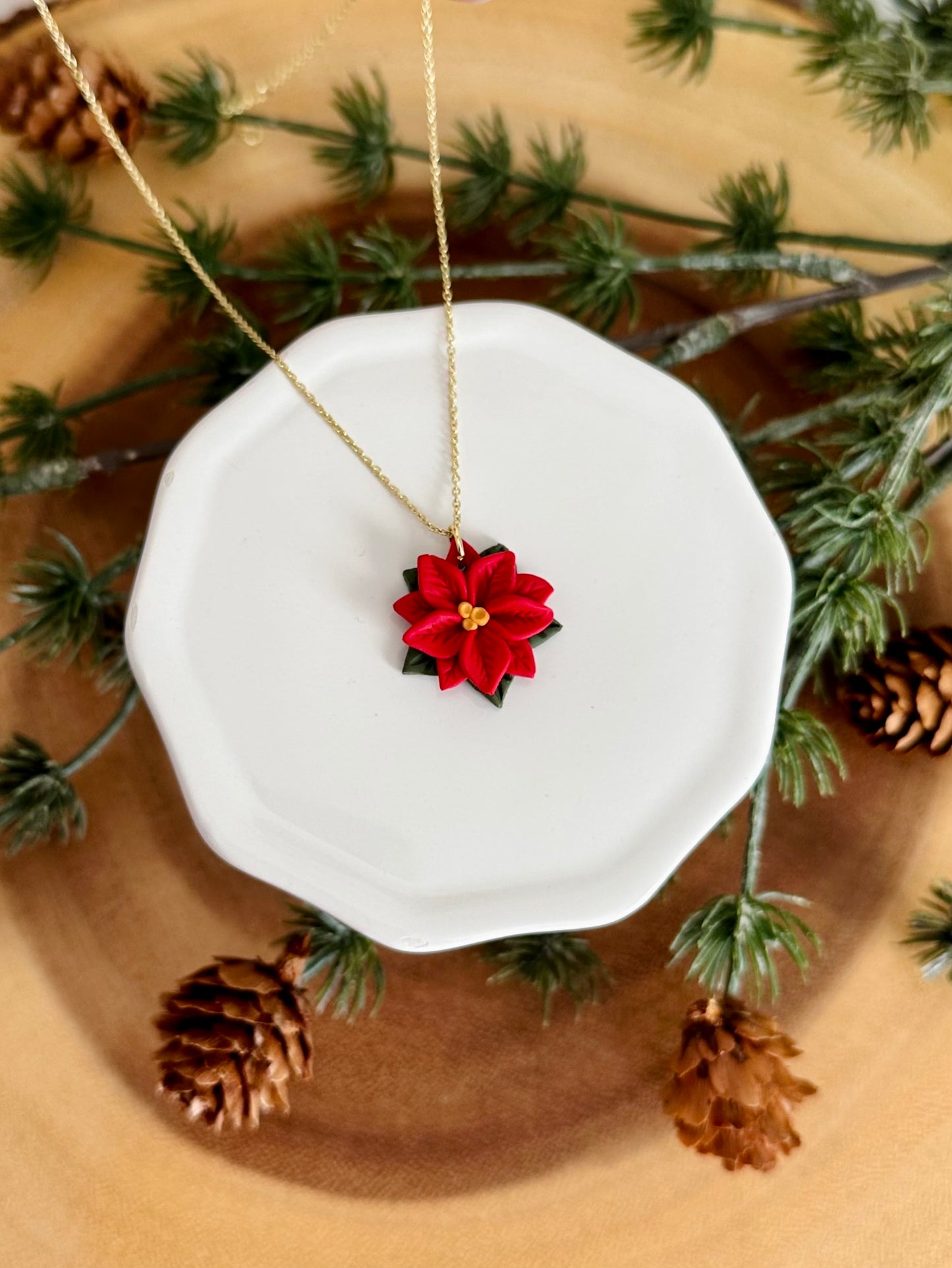 Red Poinsettias (Necklace or Earrings)