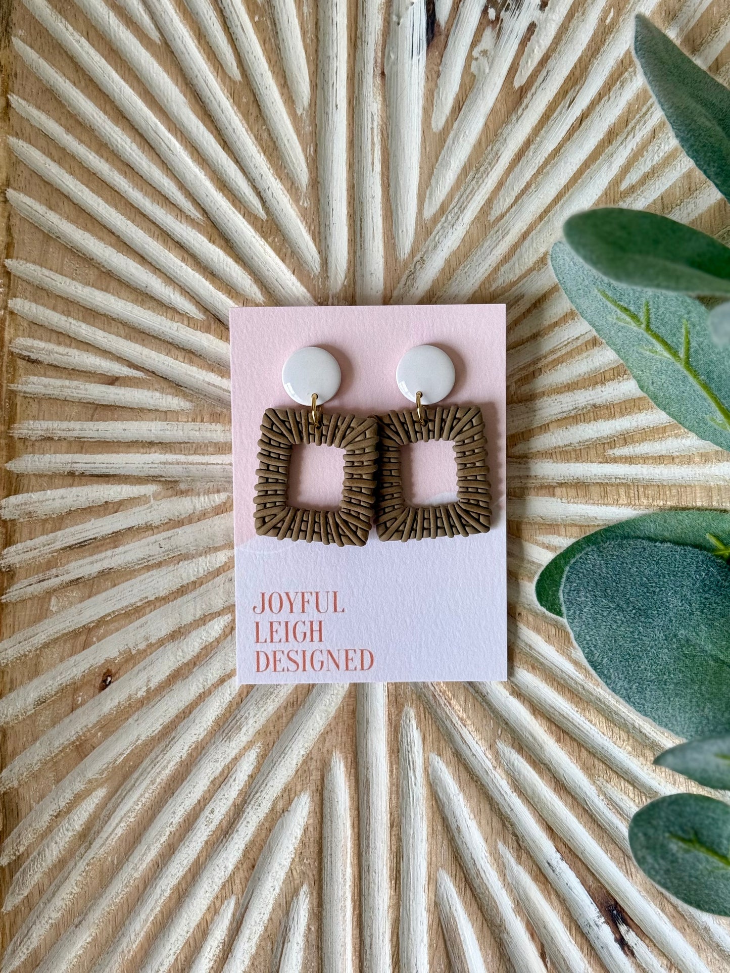White Rattan Dangles