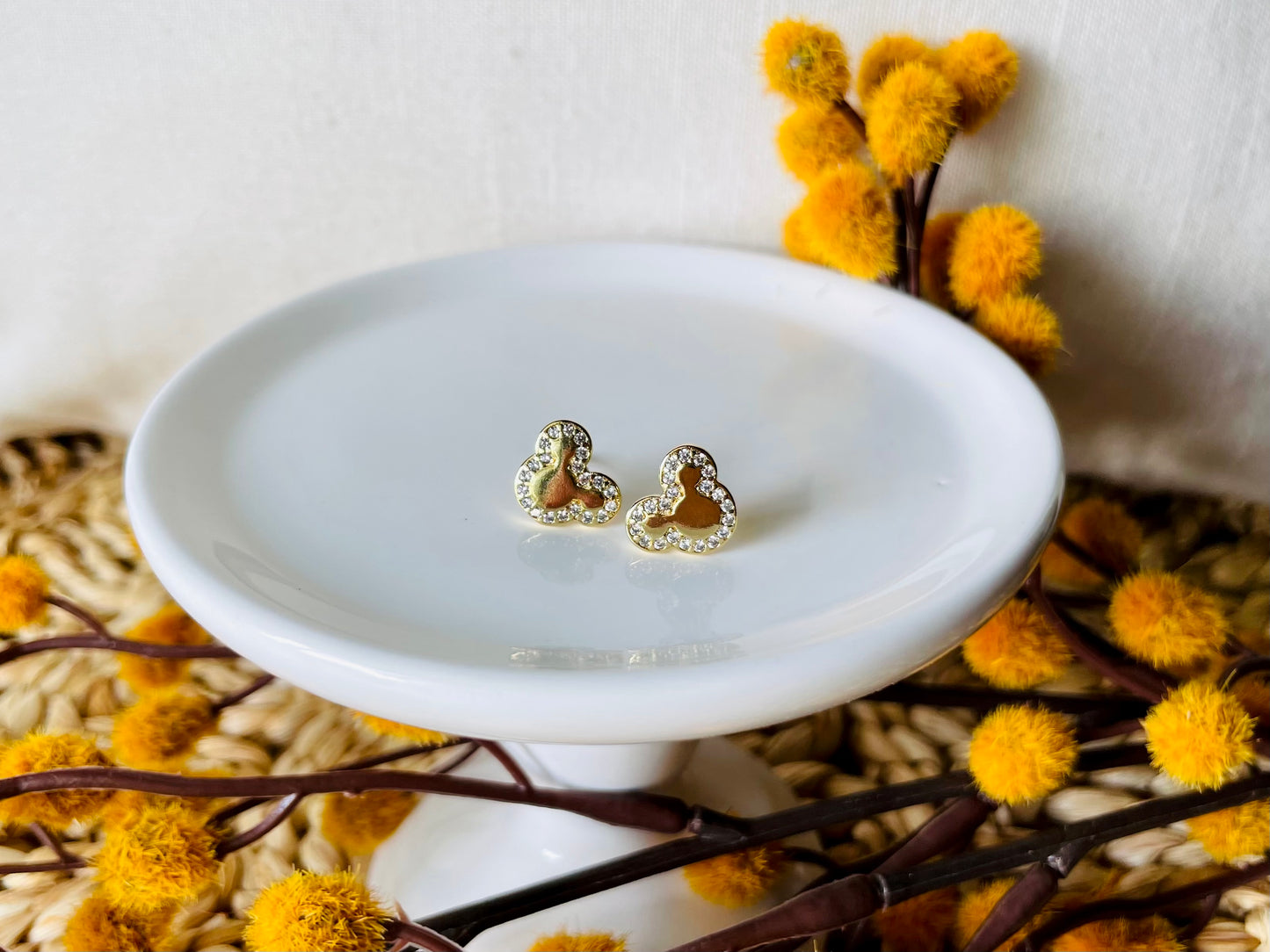 Gold Mouse Studs