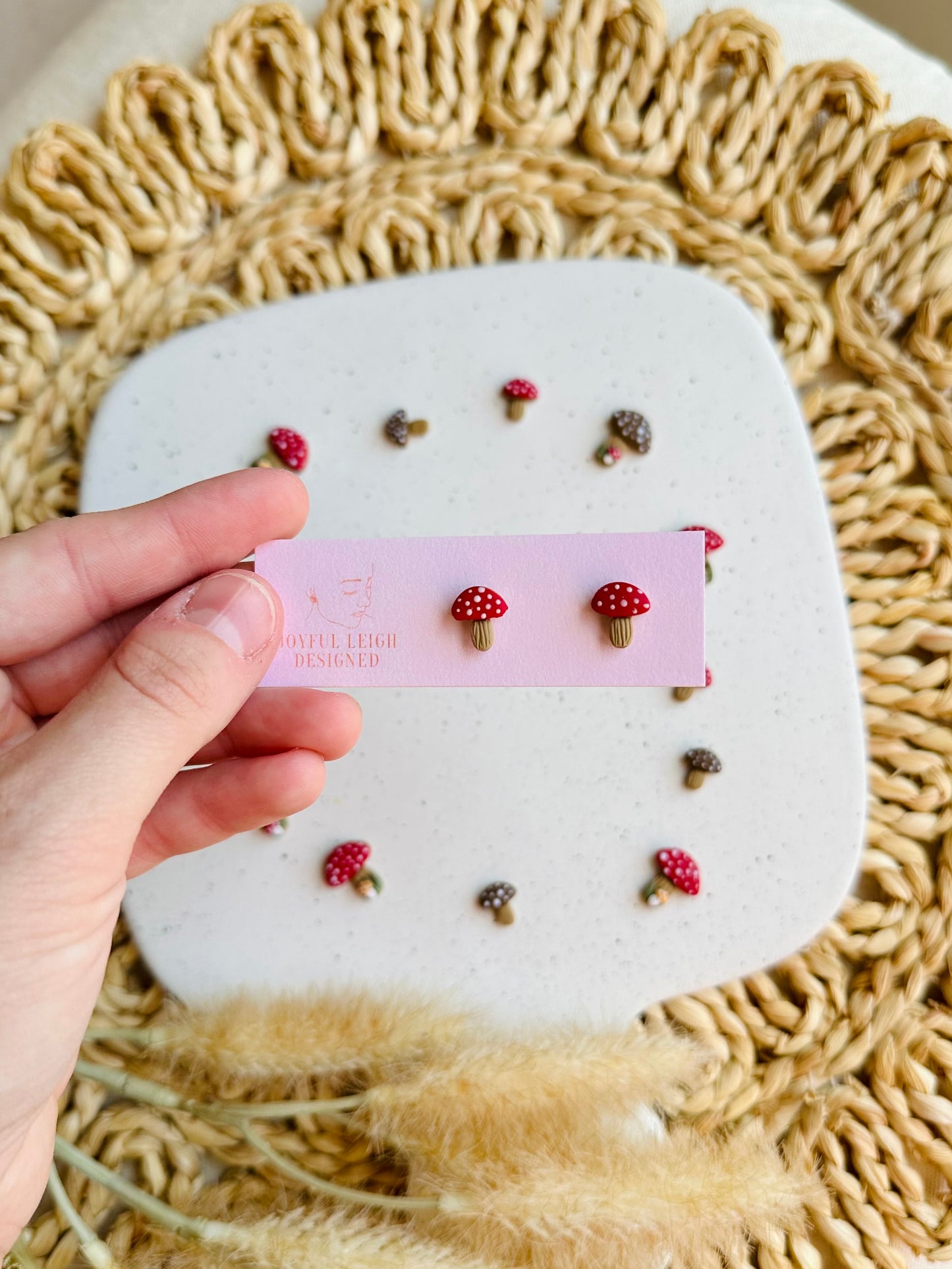 Cottagecore Mushroom Studs
