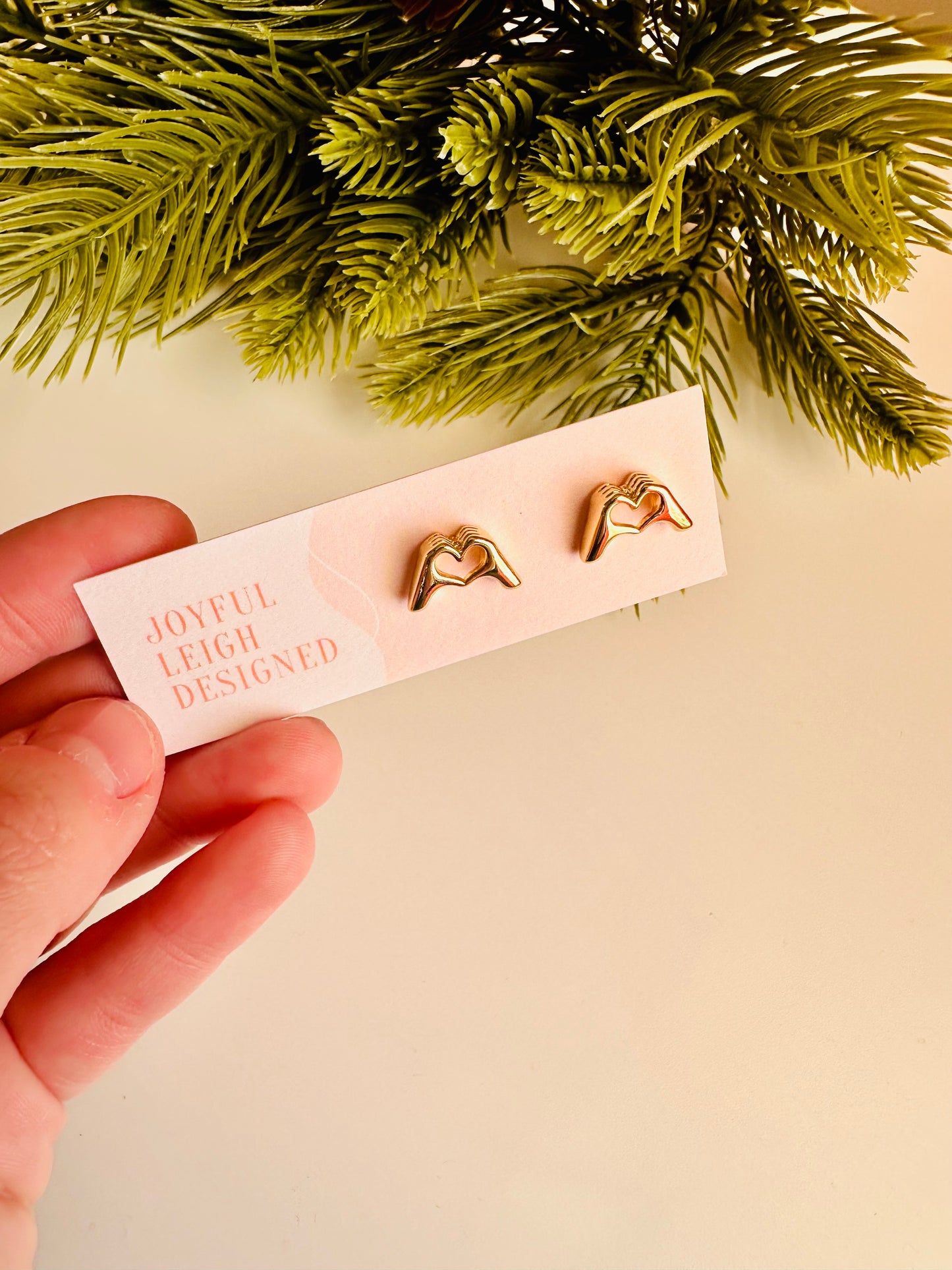 Heart Hands Studs