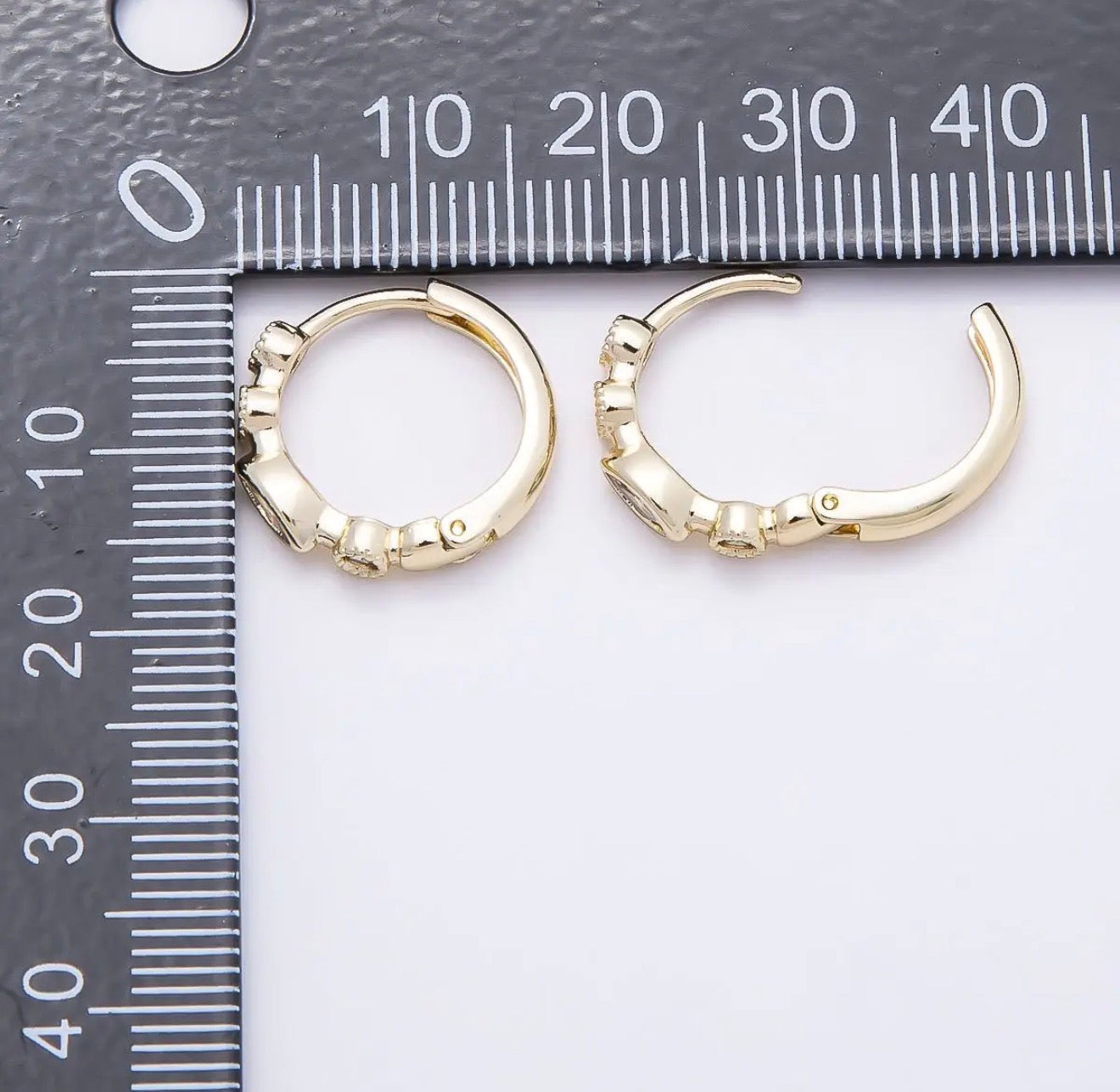 16k Gold Filled 17mm Cz Bezel Earrings