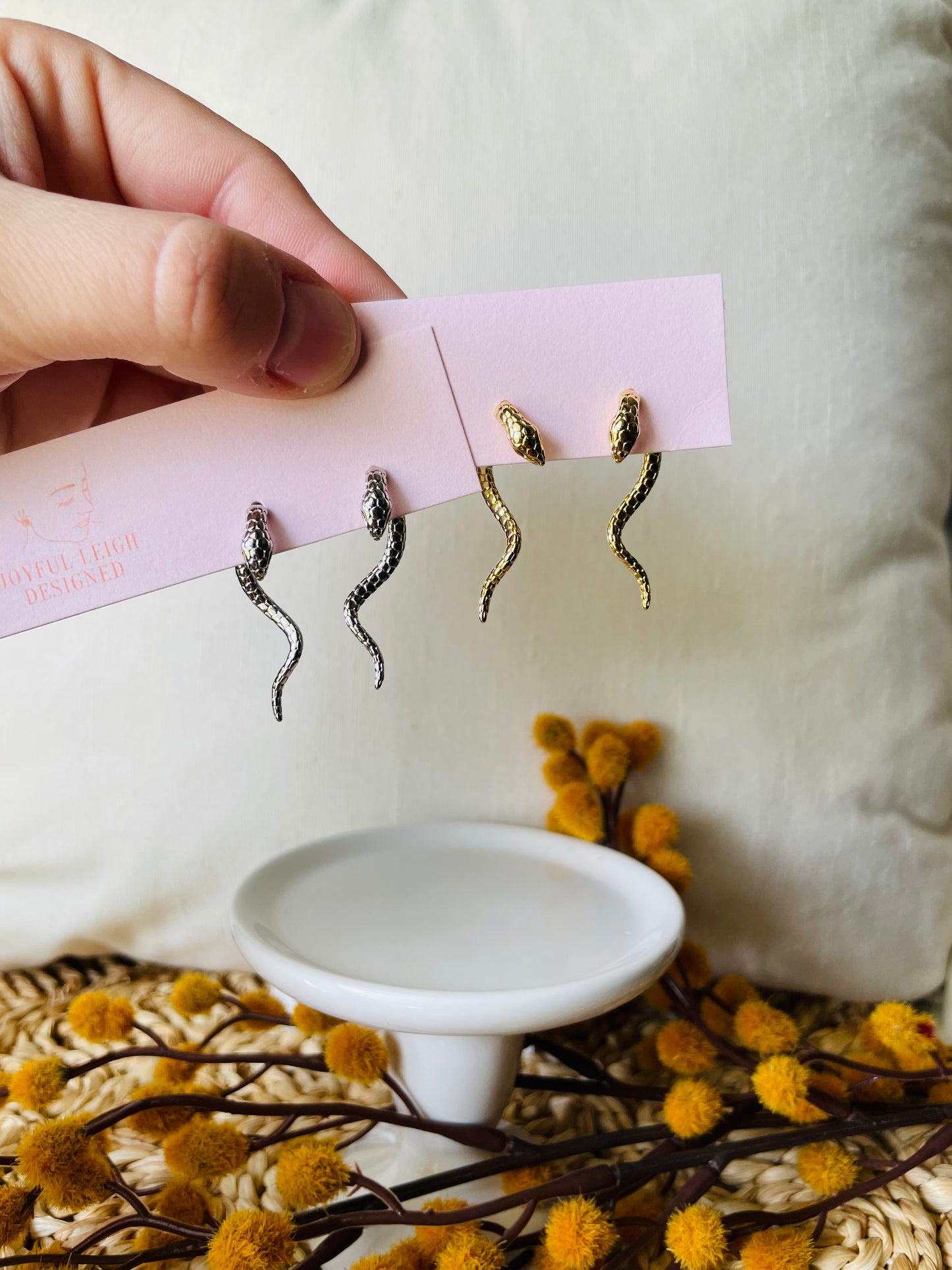 Gold Filled Snake Earrings