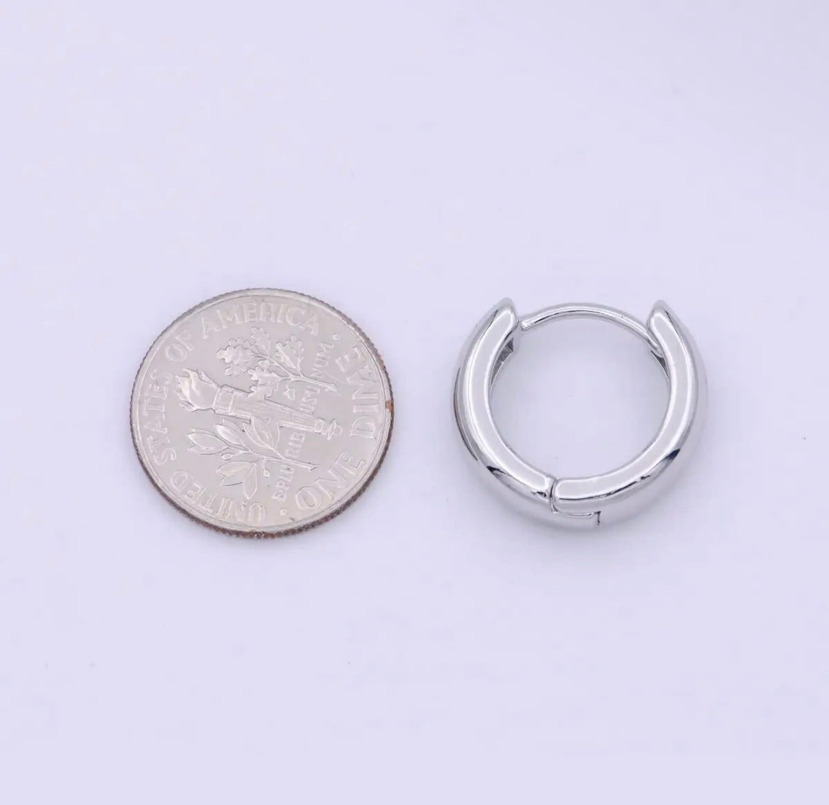 White Gold Filled 16mm Hoops