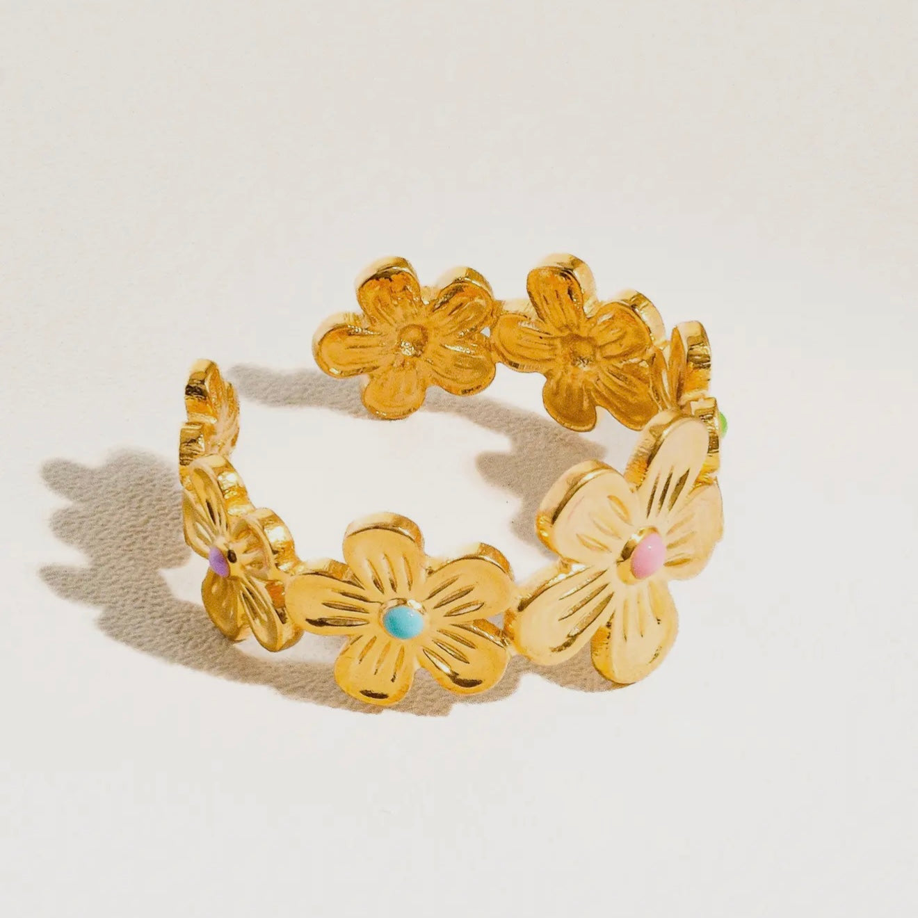 Colorful Flower Stack Ring
