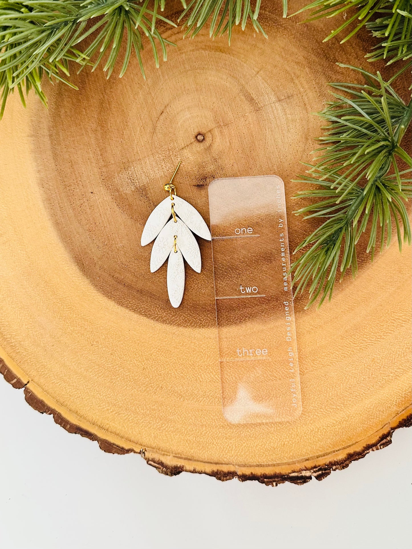 White Snowflake Texture Dangles