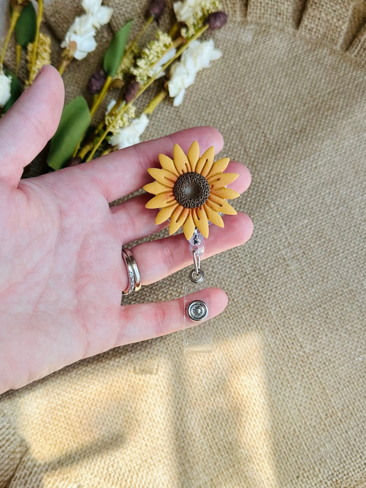 Sunflower Badge Reel