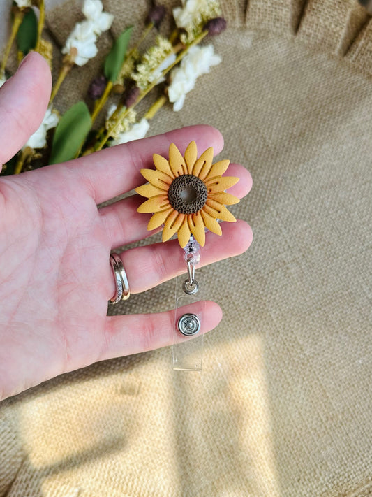 Sunflower Badge Reel