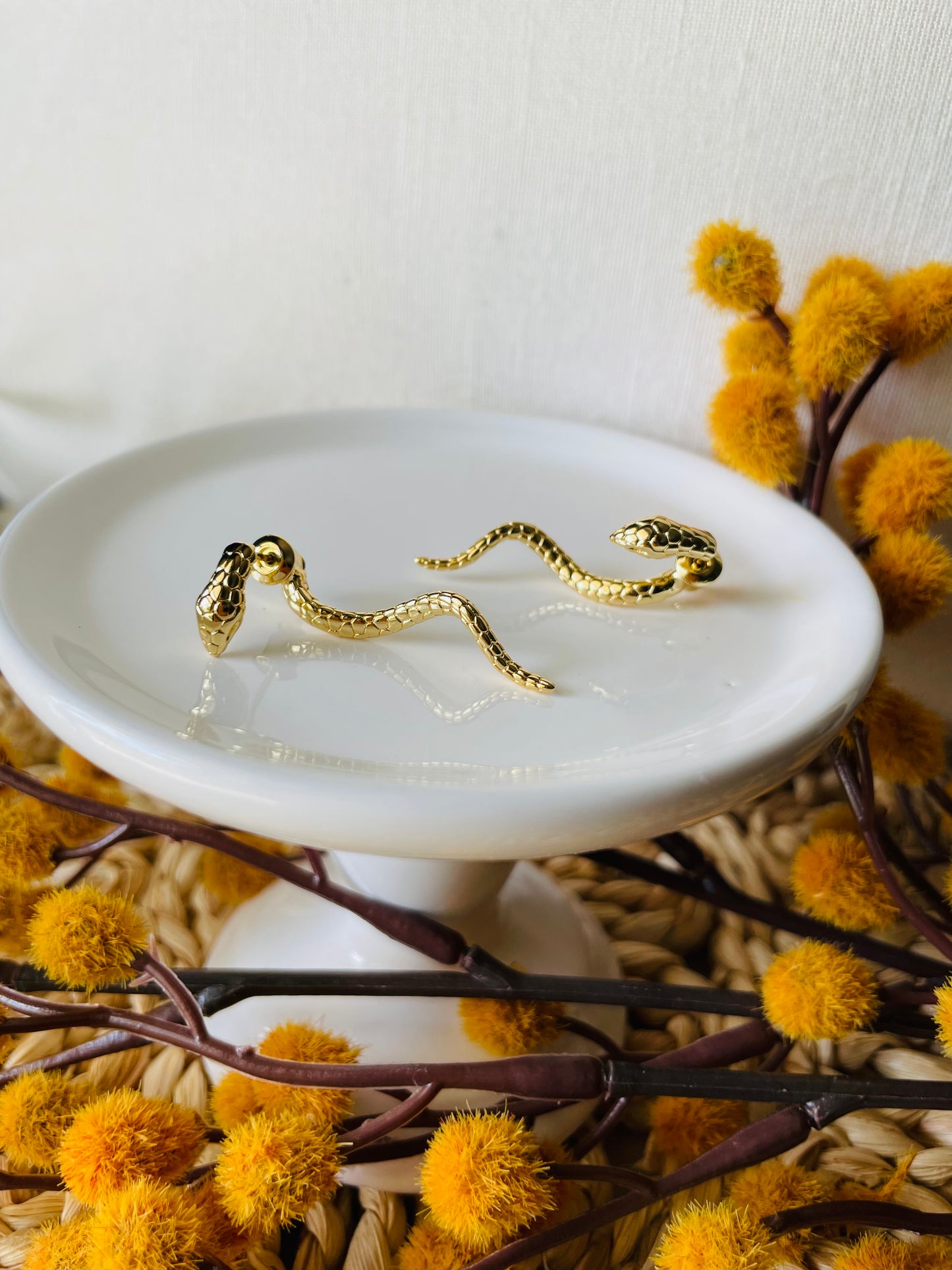 Gold Filled Snake Earrings