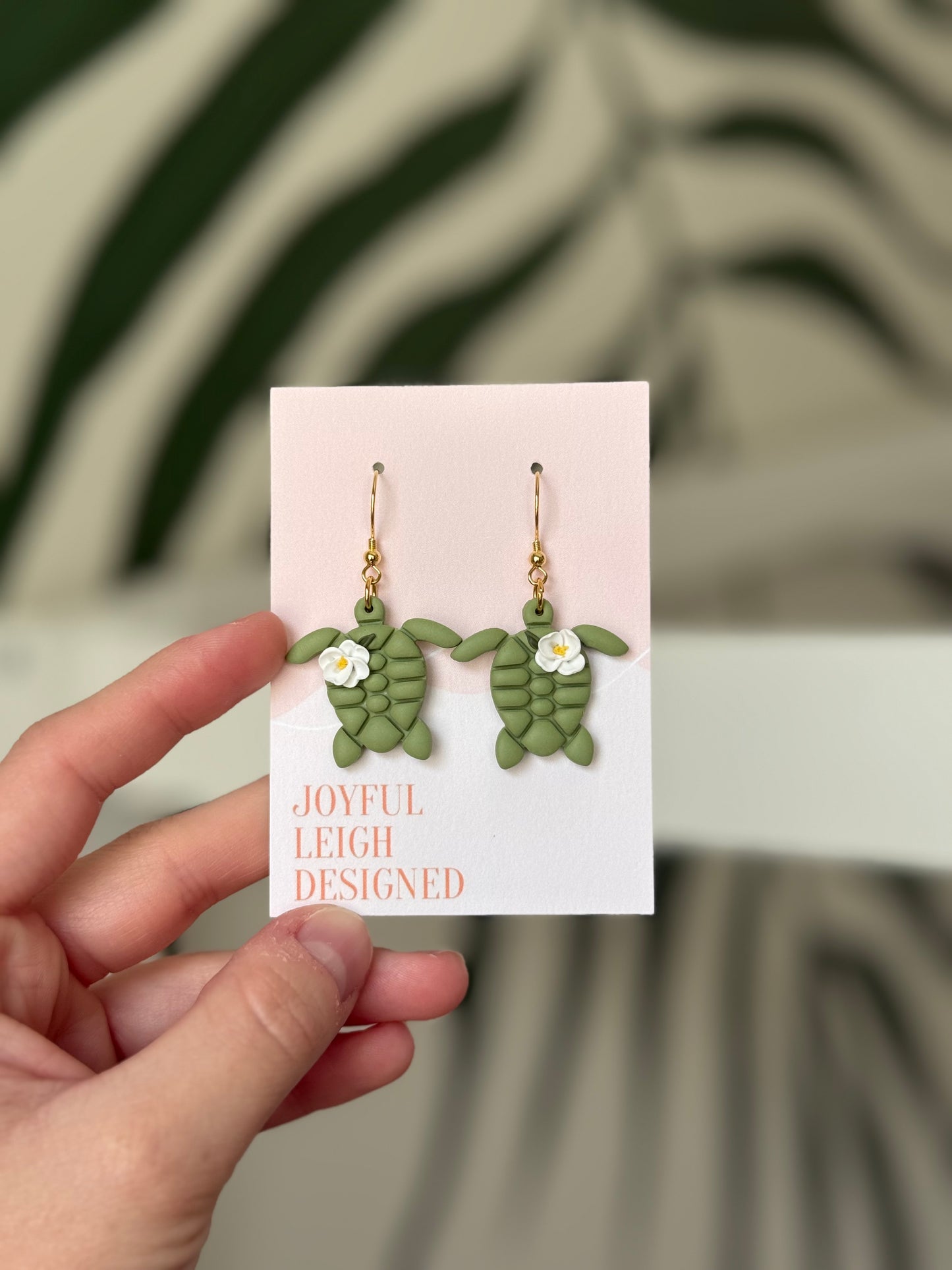 Floral Turtle Dangles