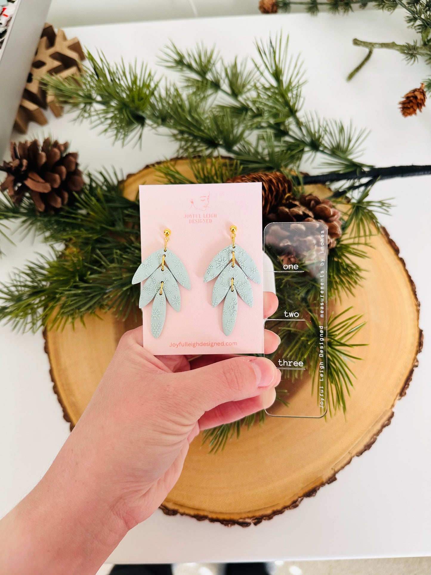 Blue Snowflake Texture Dangles