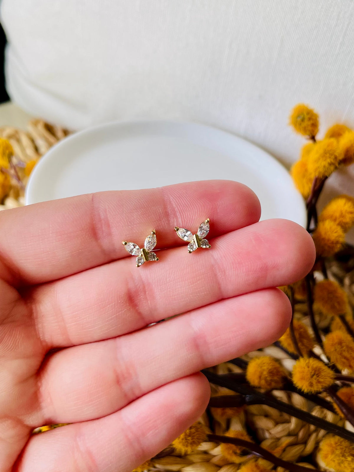 Tiny Butterfly Studs