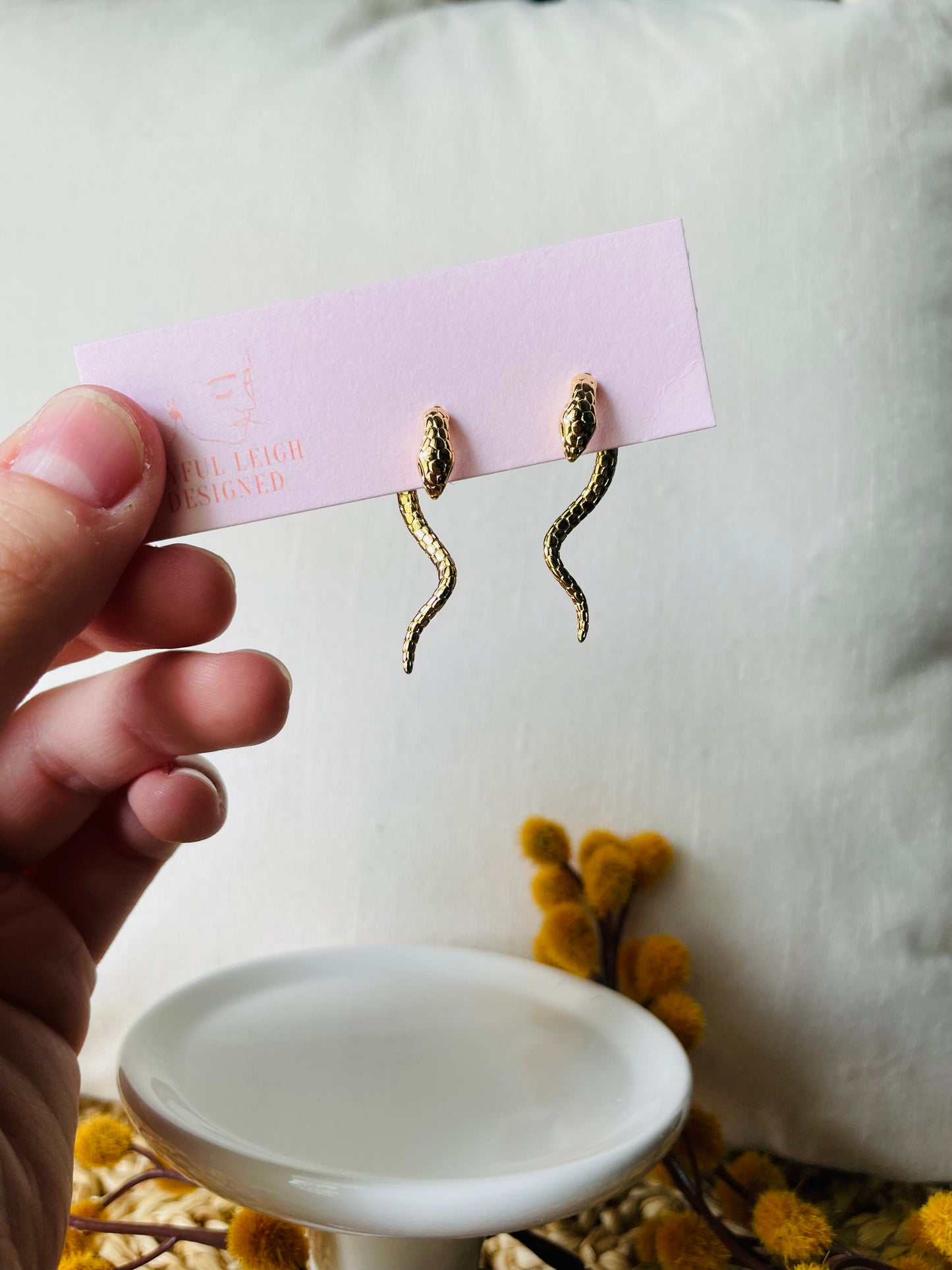 Gold Filled Snake Earrings