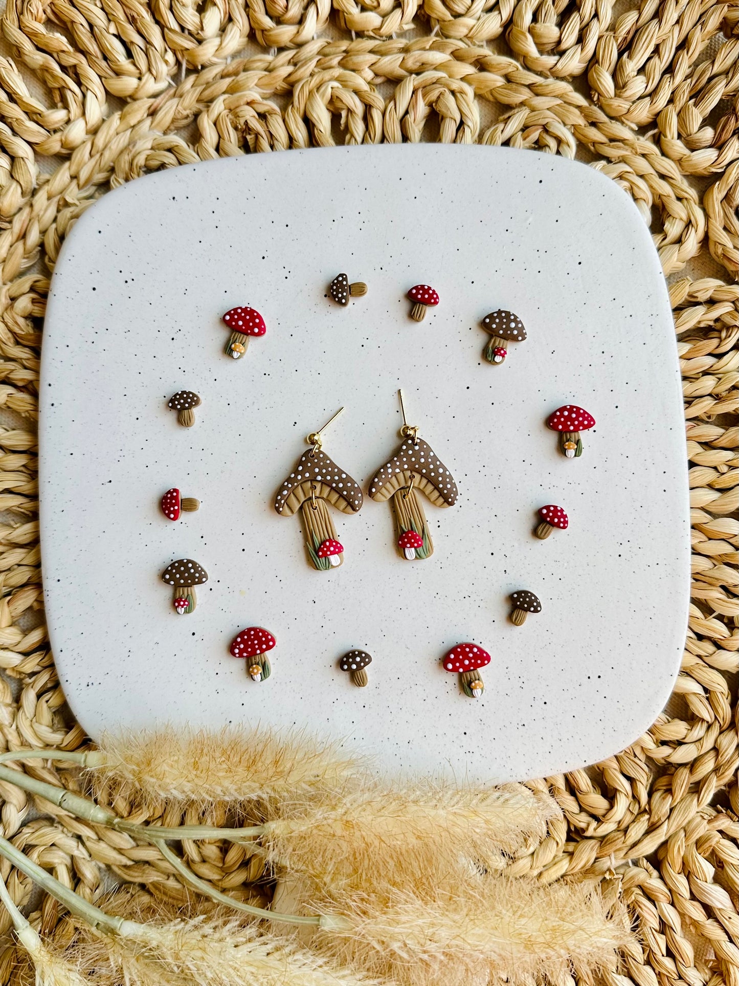 Cottagecore Mushroom Dangles