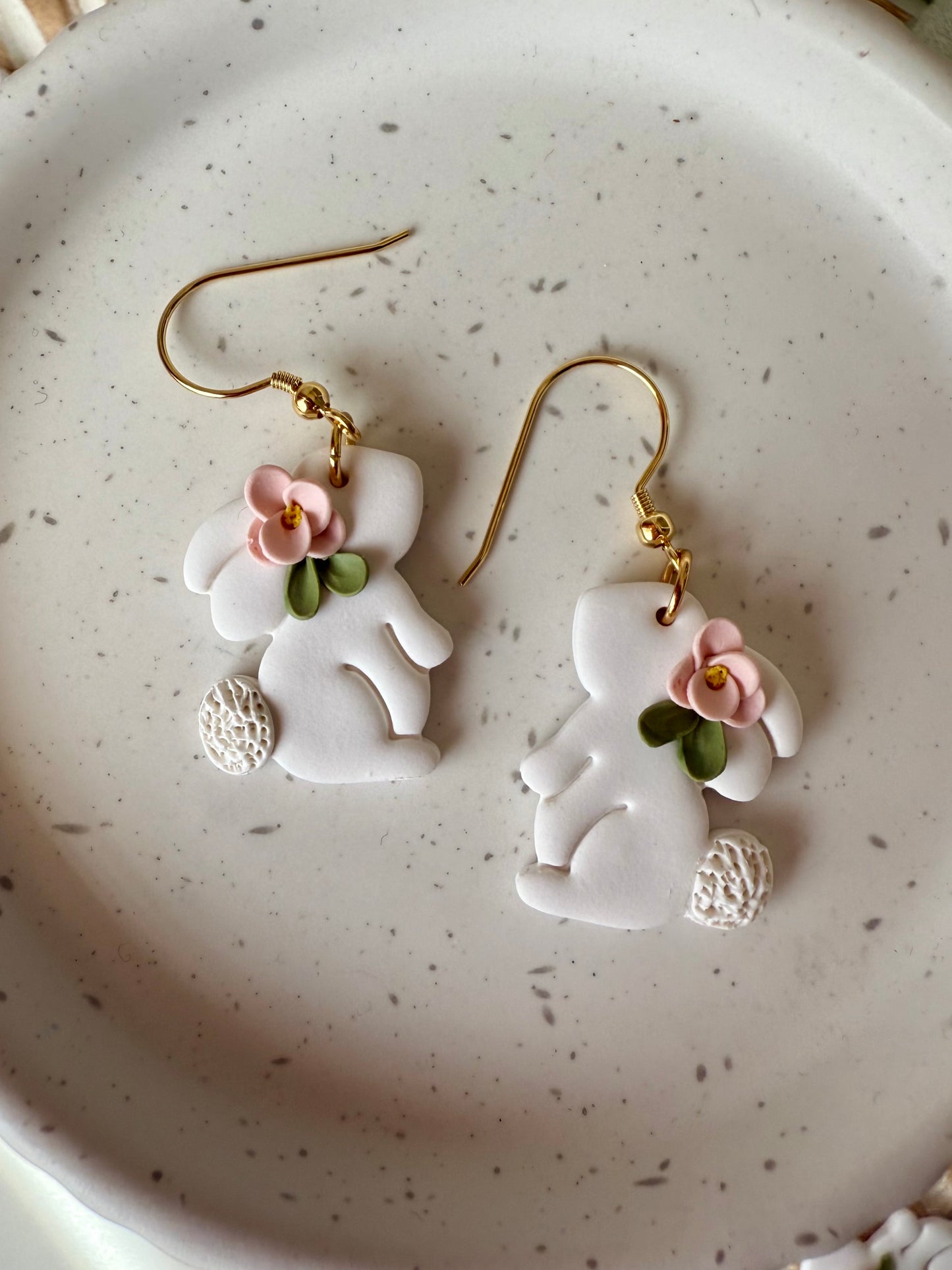 Floral Bunny Dangles