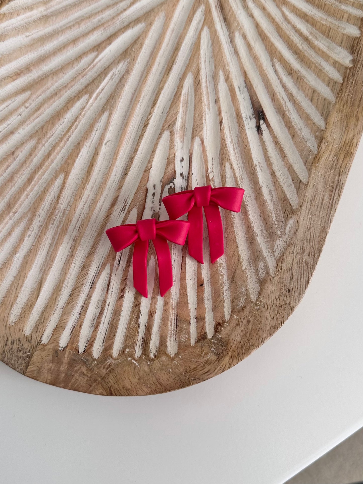 Hot Pink Bow Statement Studs