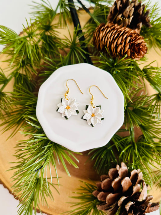 White Poinsettia Dangles