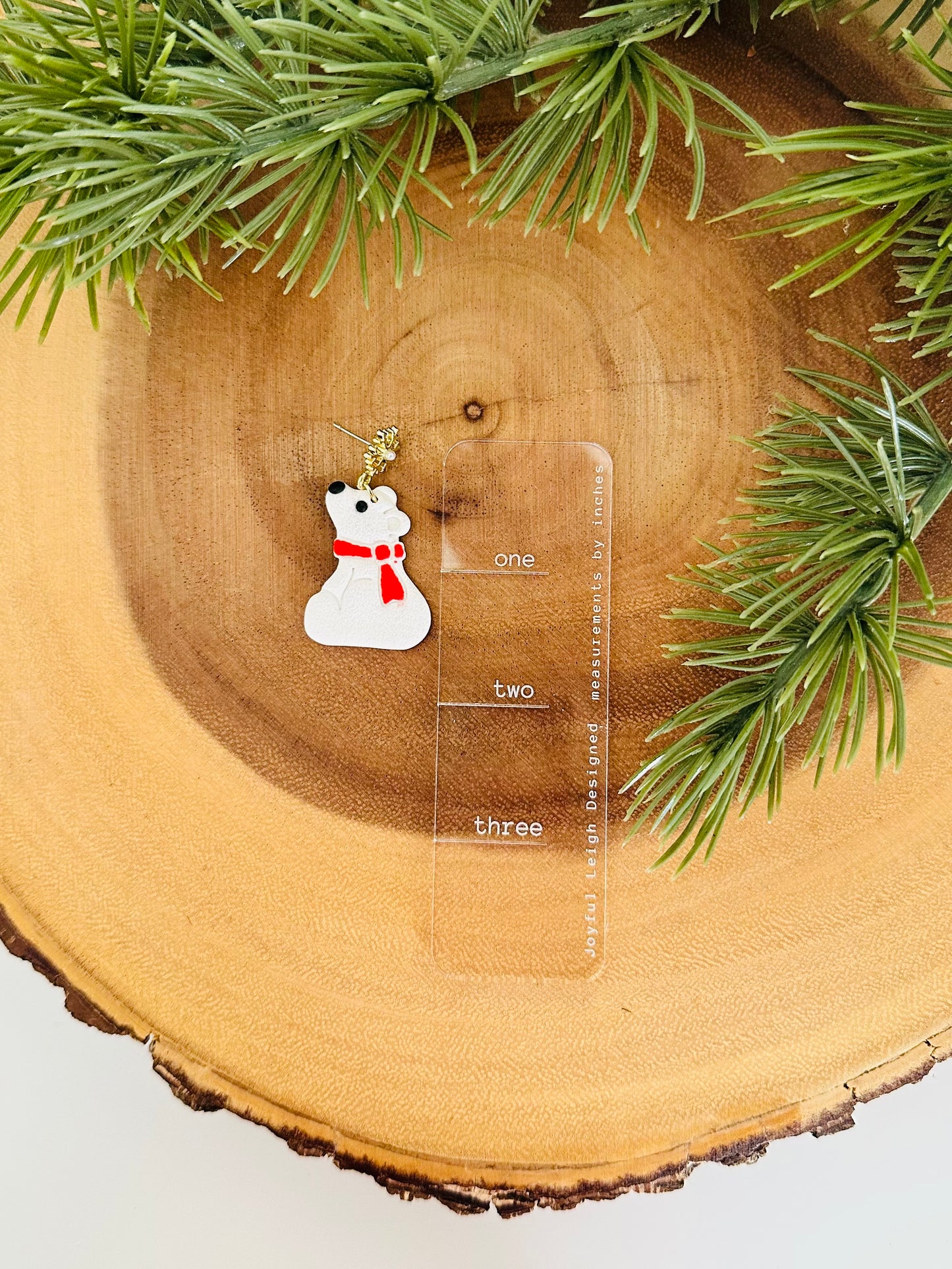 Polar Bear Dangles - Red Scarf