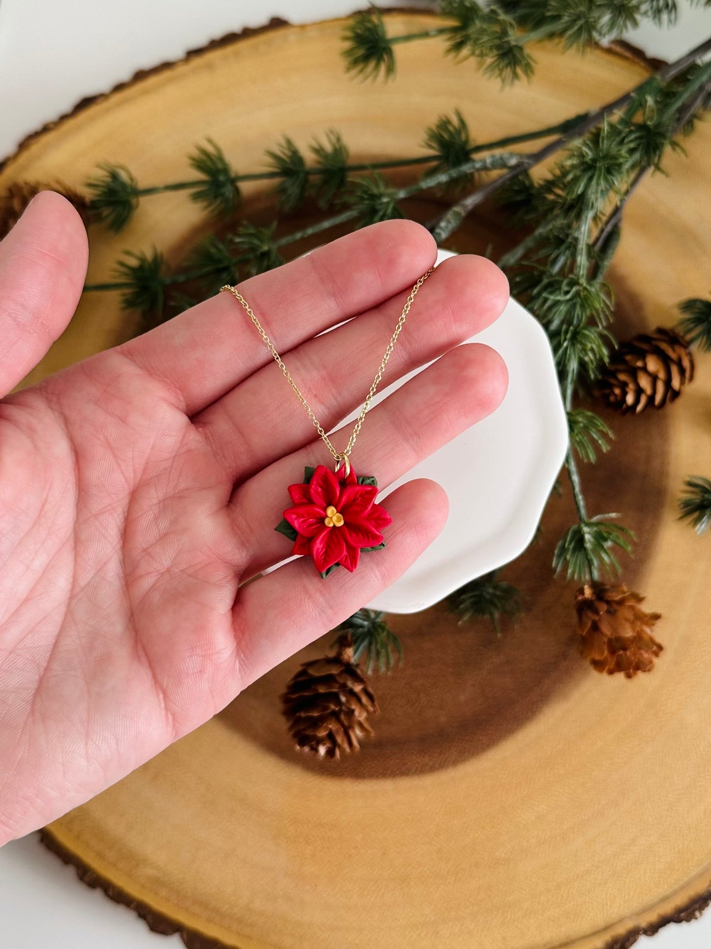 Red Poinsettias (Necklace or Earrings)