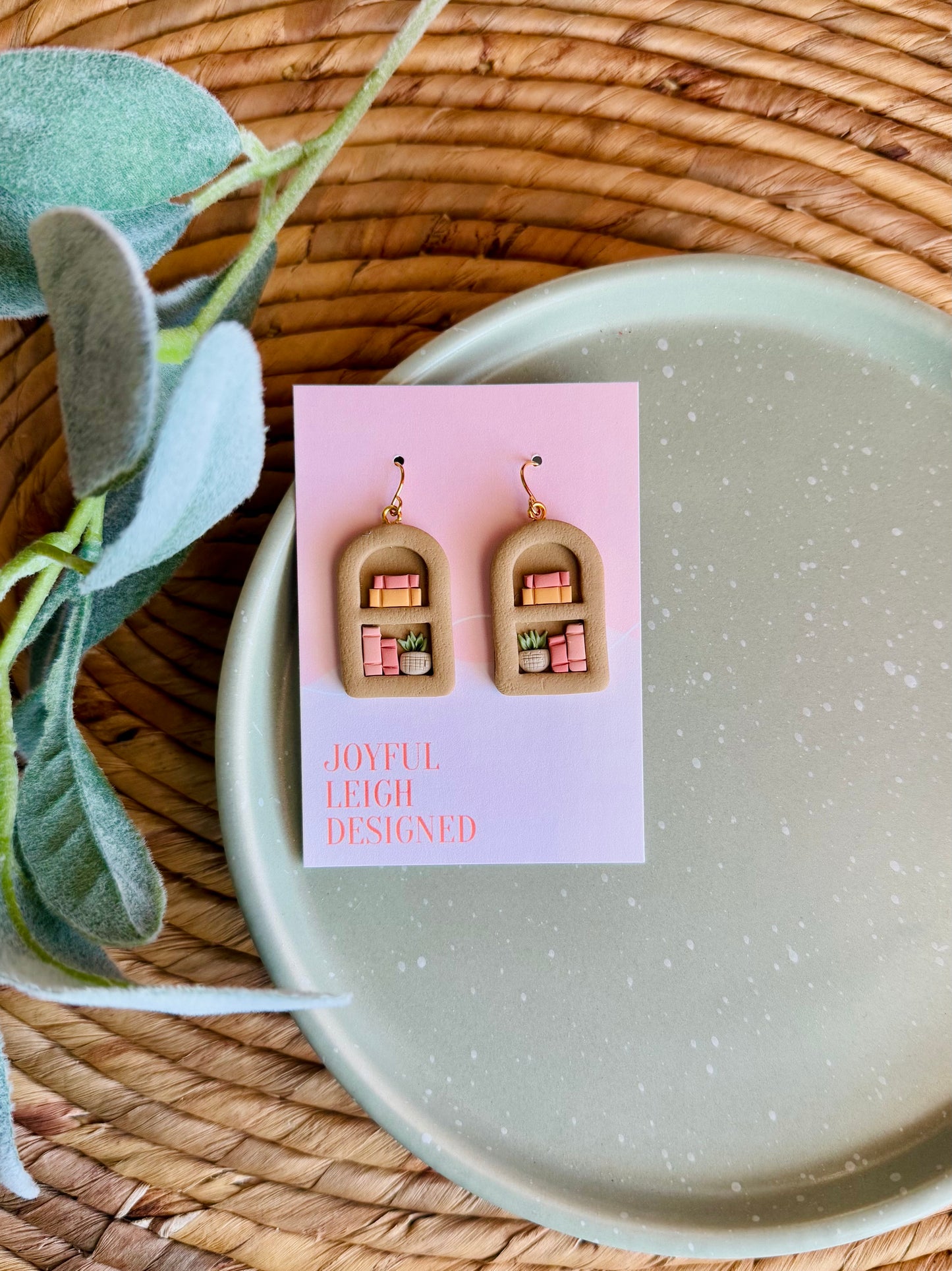 Spring Bookshelf Earrings