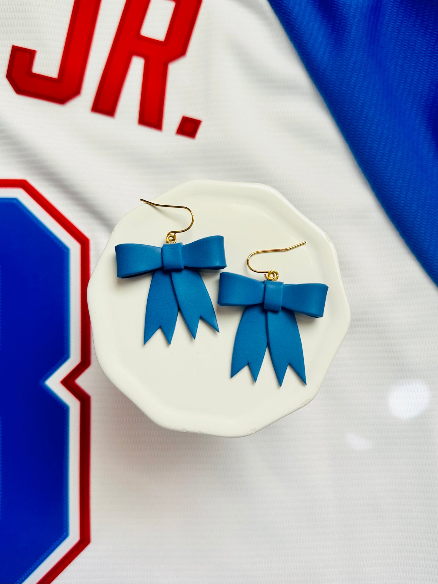 Blue Bow Dangles