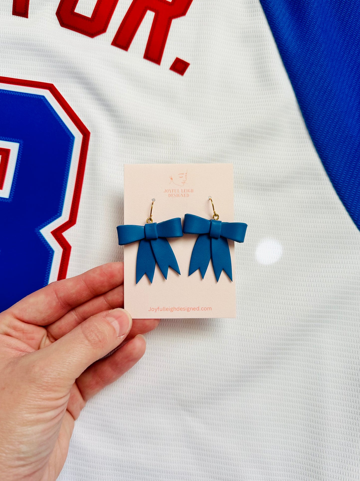 Blue Bow Dangles