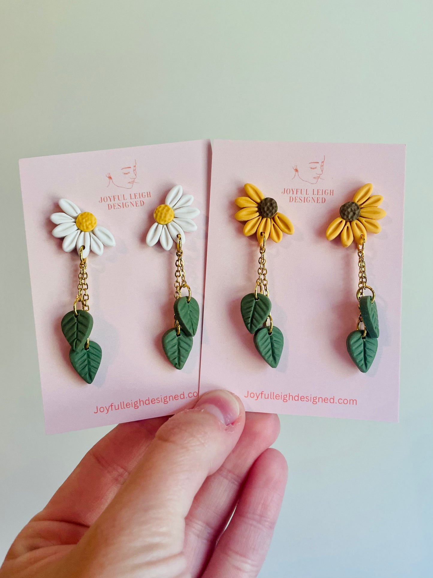 Half Sunflower and Daisy Leaf Dangles