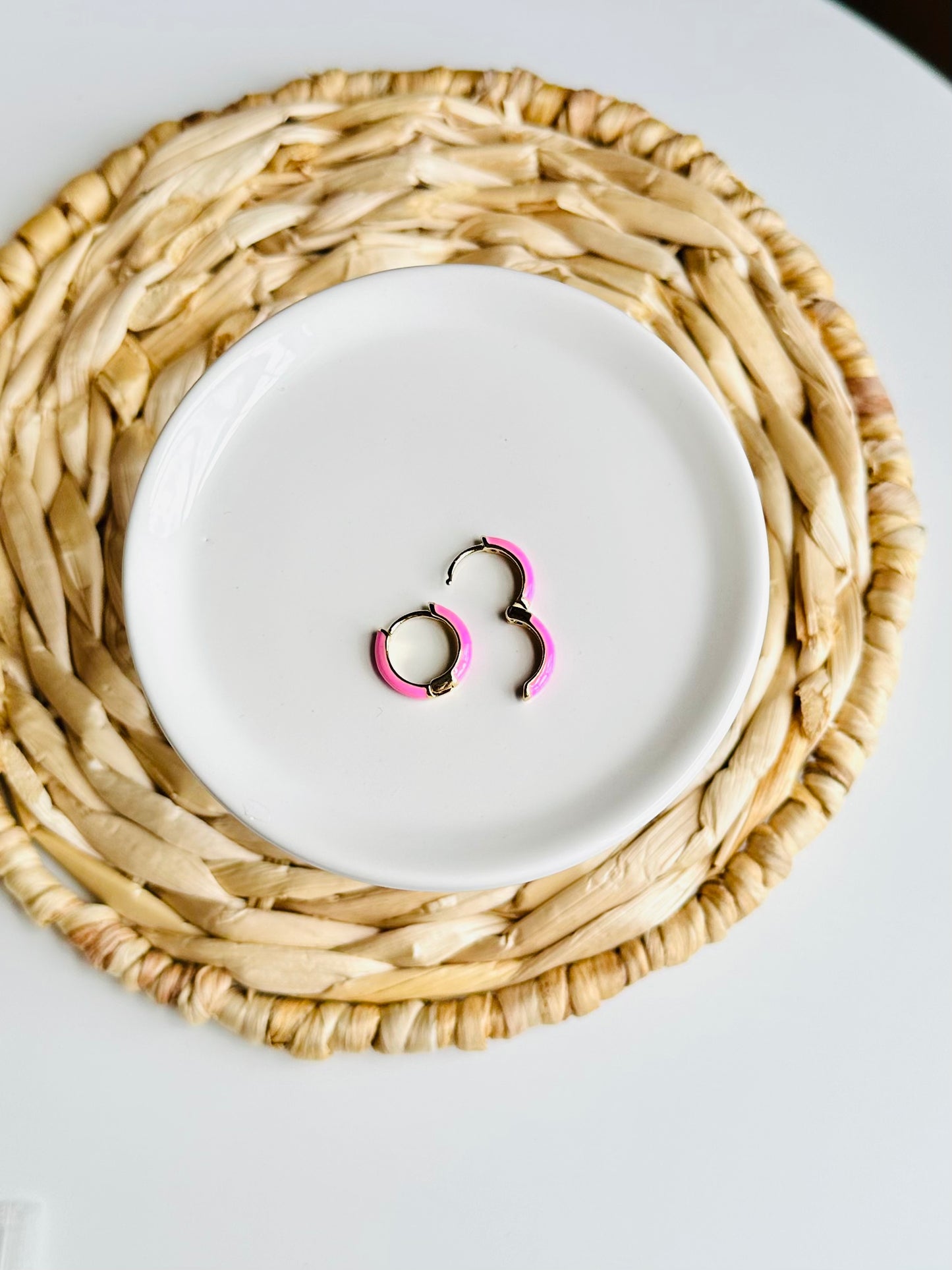 Colorful Enamel Hoop Earrings