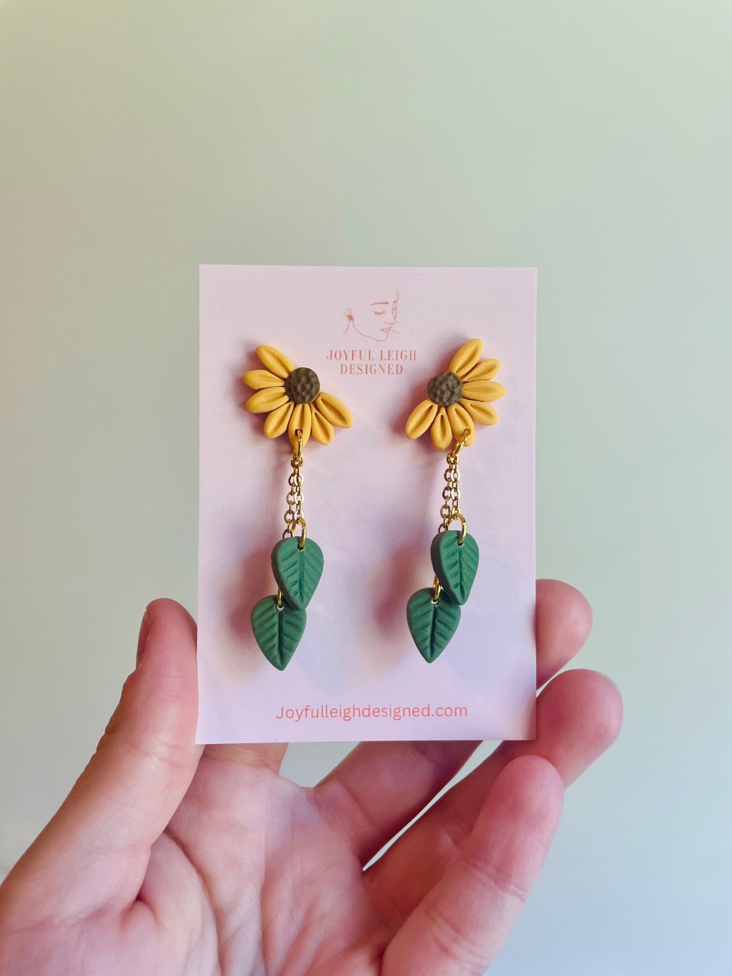 Half Sunflower and Daisy Leaf Dangles