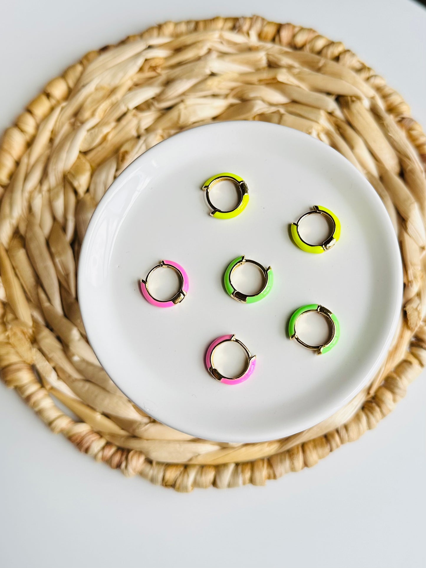 Colorful Enamel Hoop Earrings