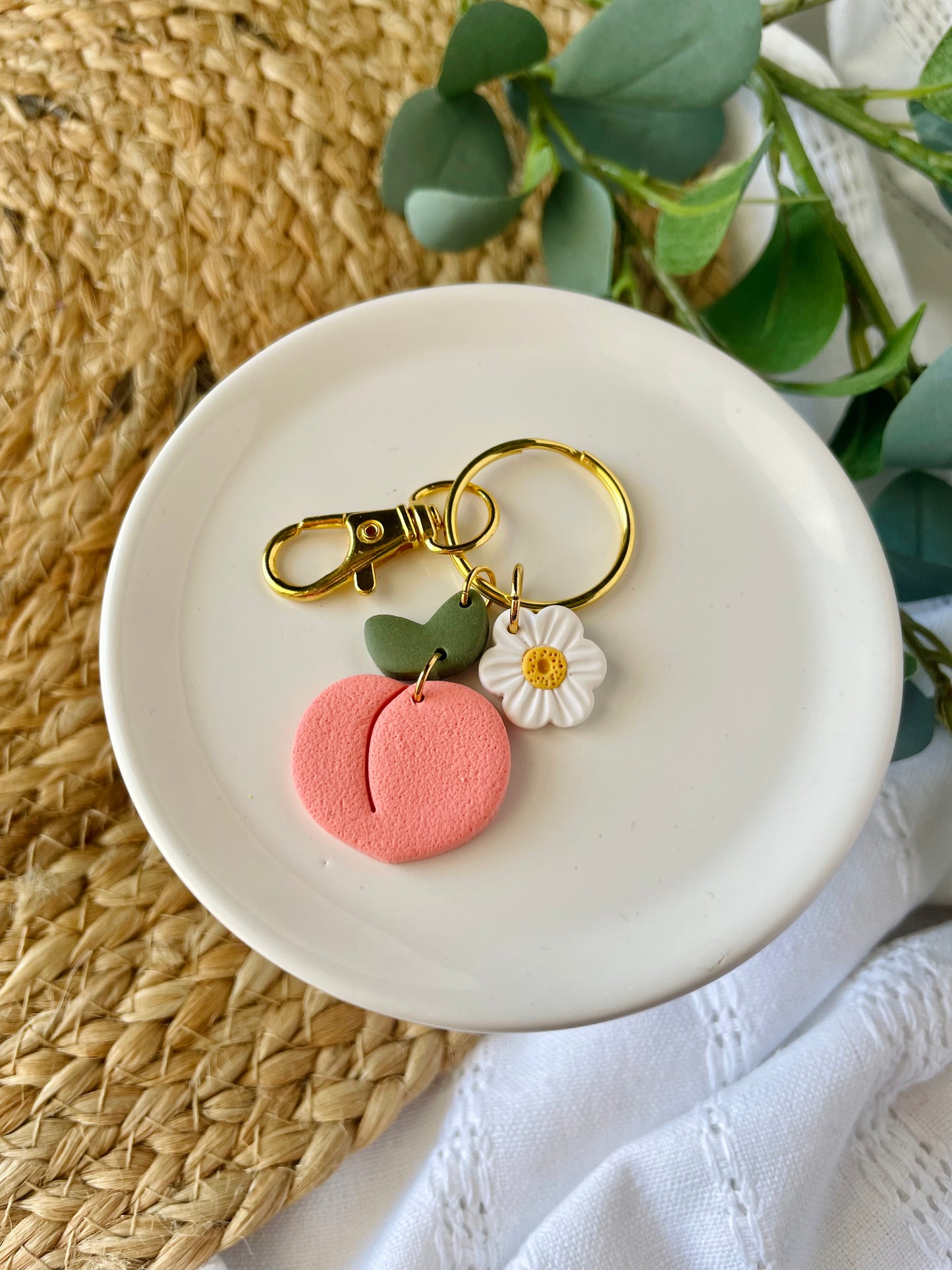 Peach Keychain