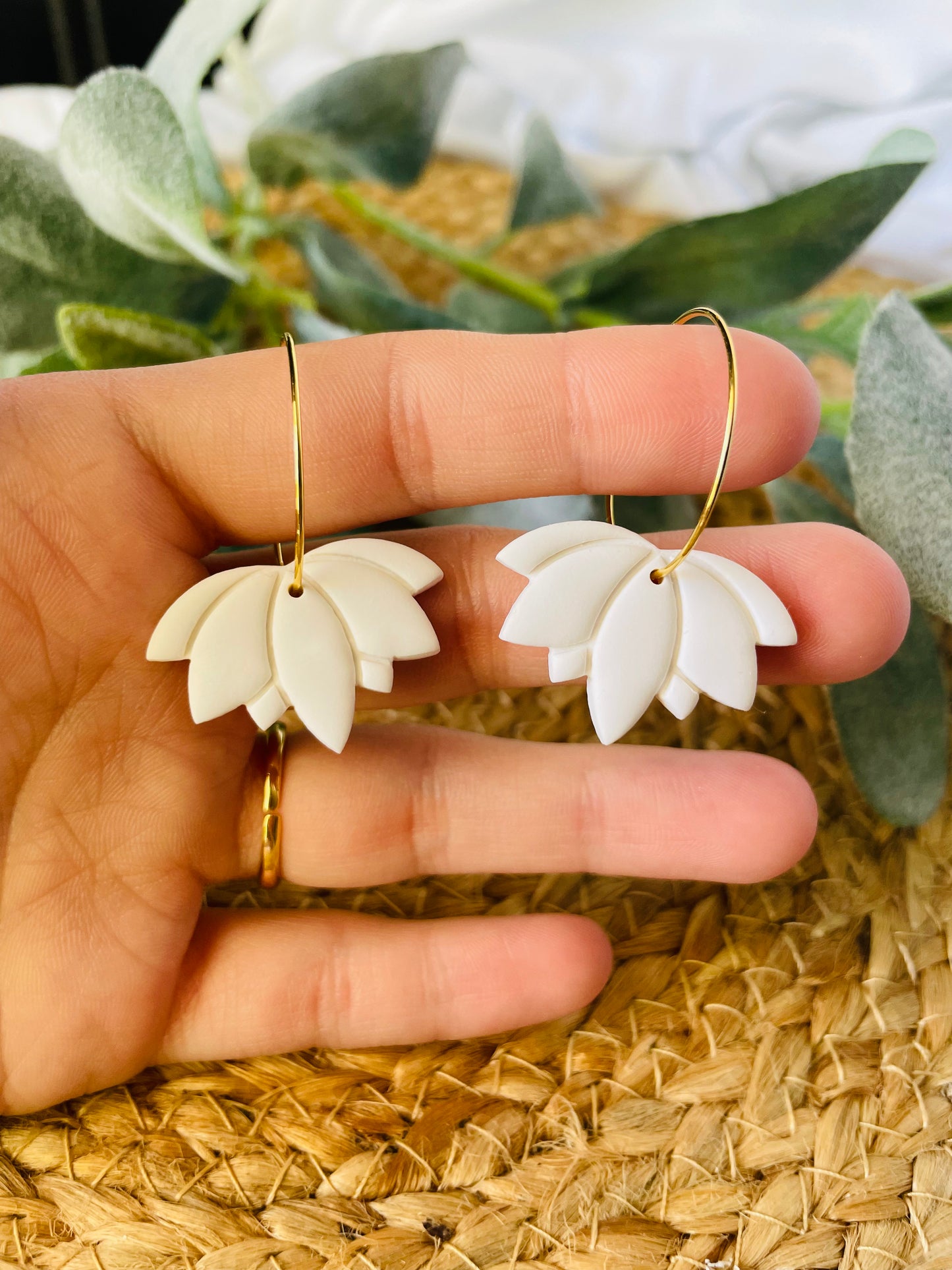 Lotus Blossom Hoops