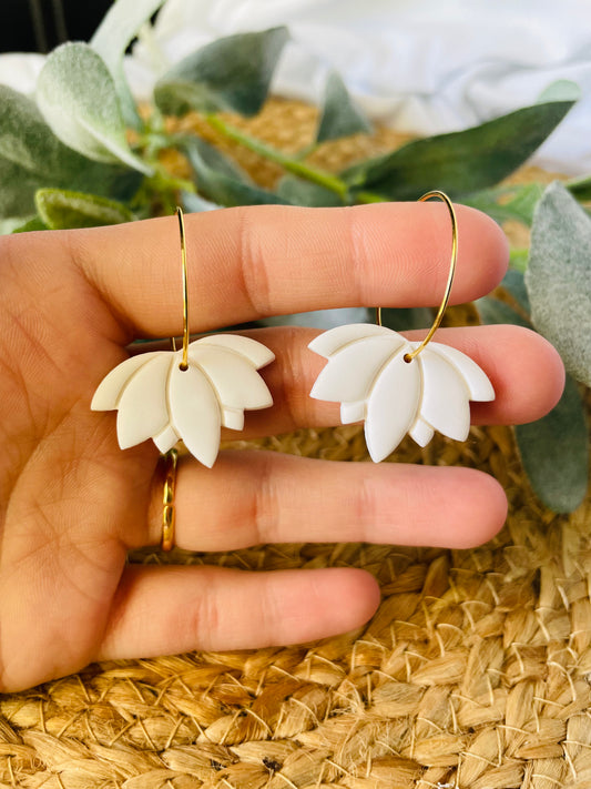 Lotus Blossom Hoops