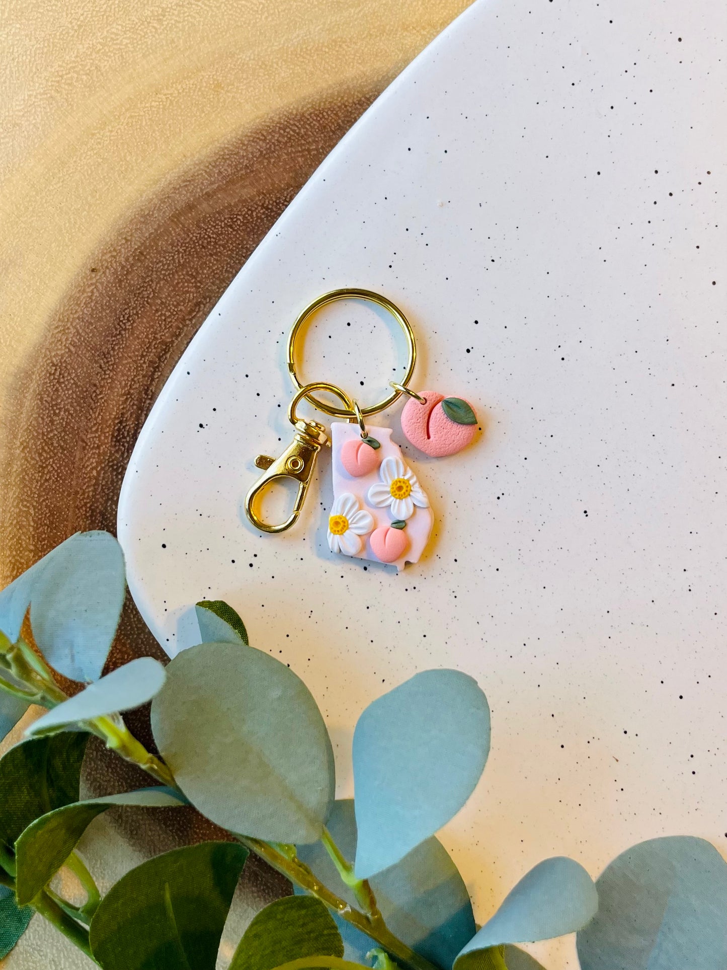 Georgia State Peach Keychain
