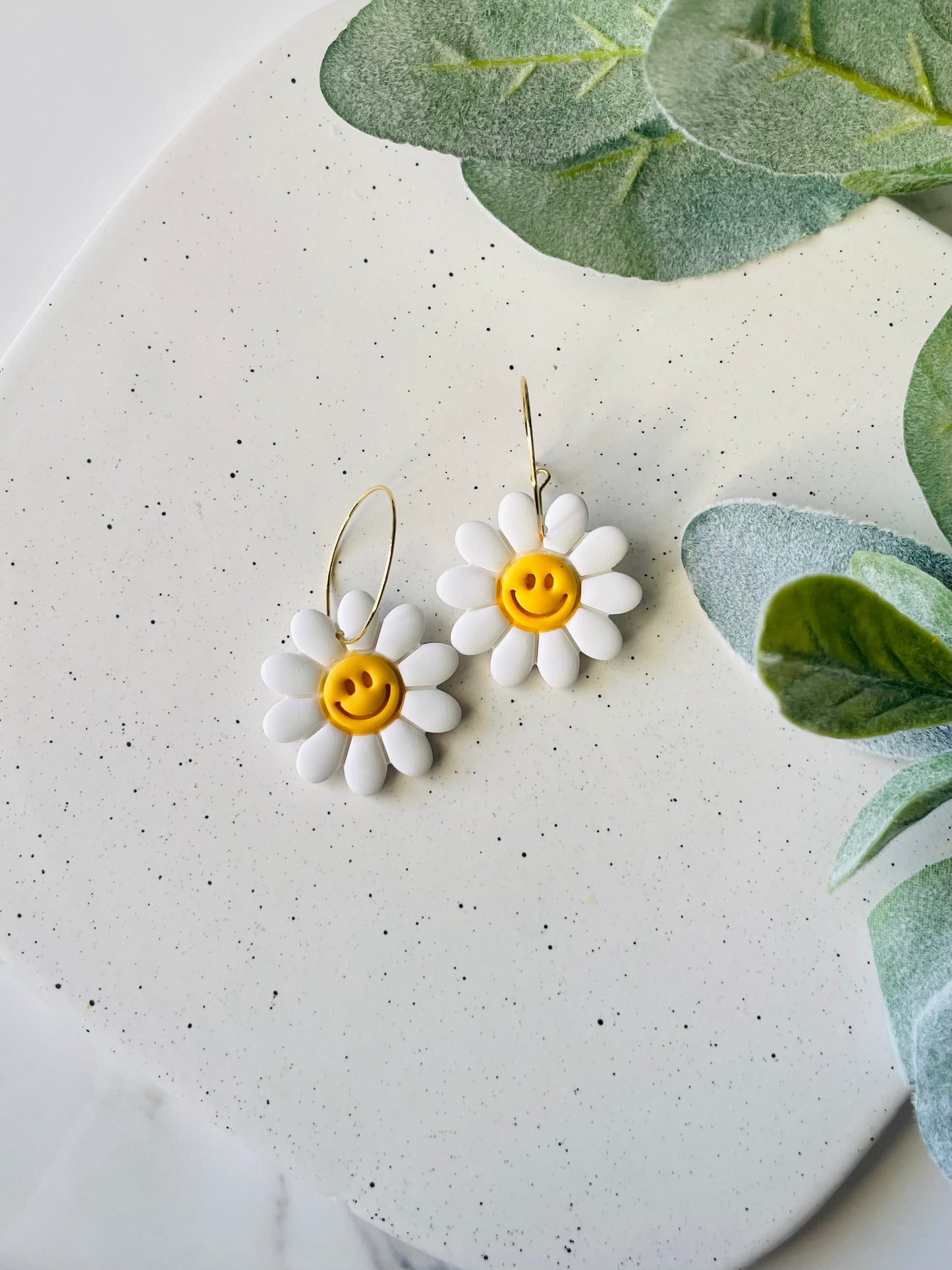 Happy Face Daisy Hoops