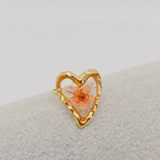 Flower Heart Ring