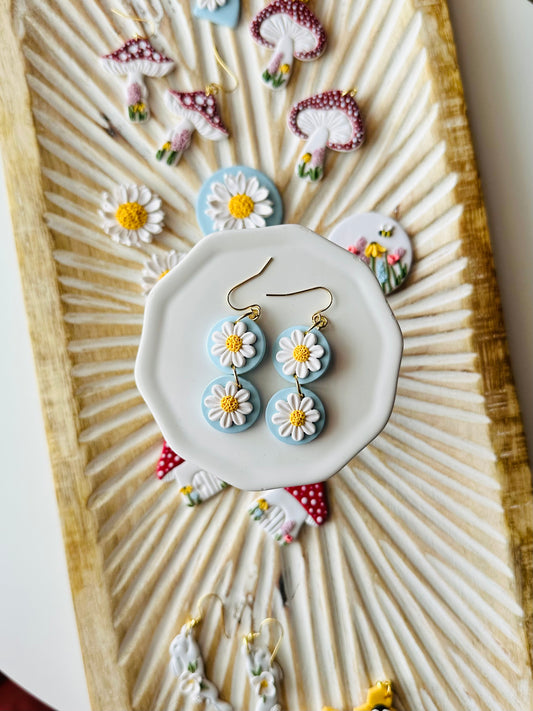 Double Daisy Dangles