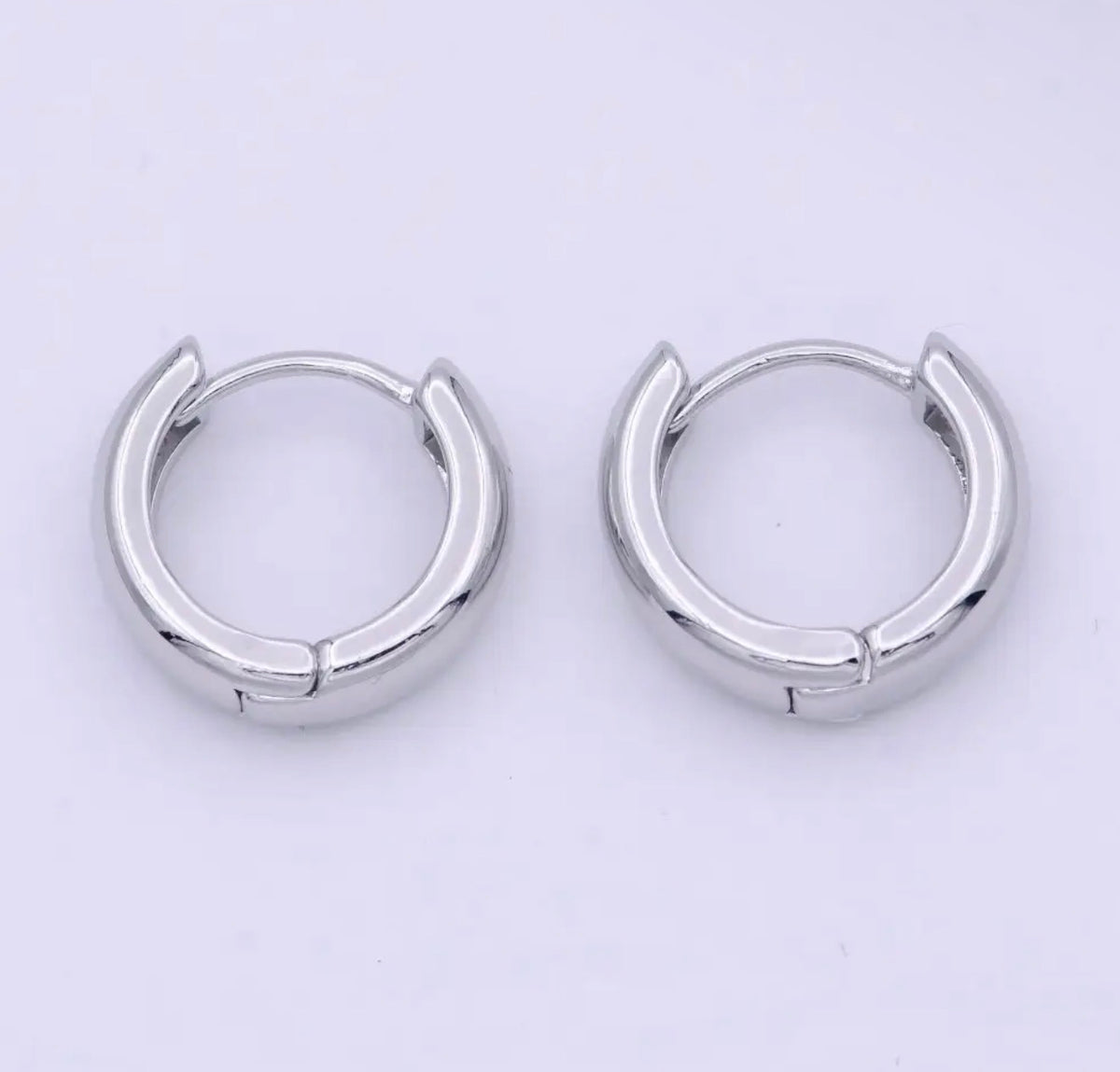 White Gold Filled 16mm Hoops