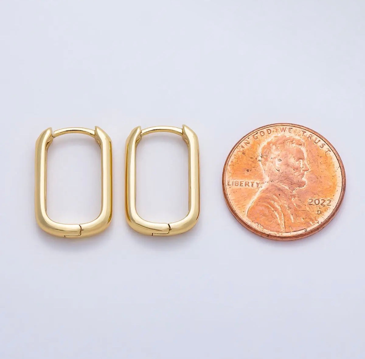 16K Gold Filled Rectangle Hoops